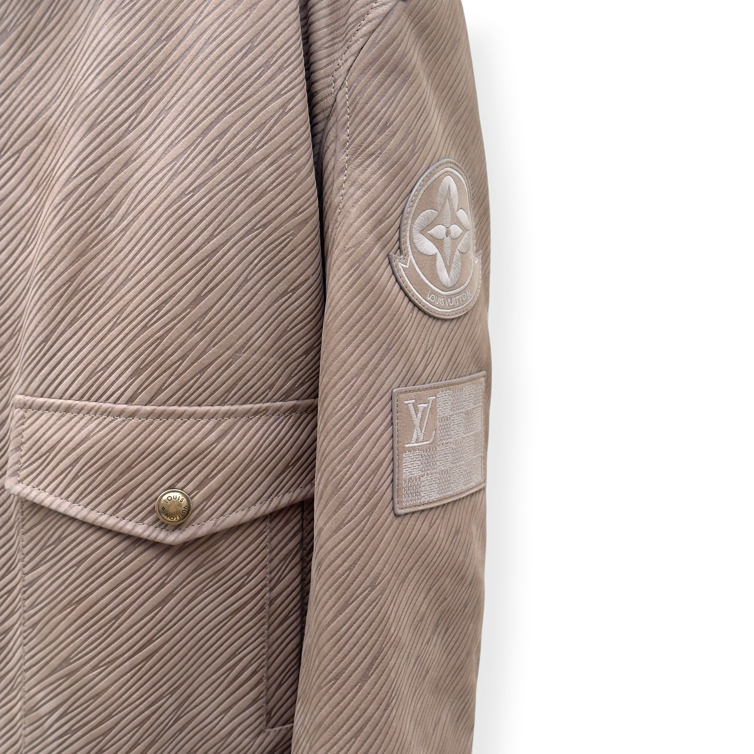 LOUIS VUITTON EPI LEATHER BOMBER JACKET MOCHA BROWN 54 / XL