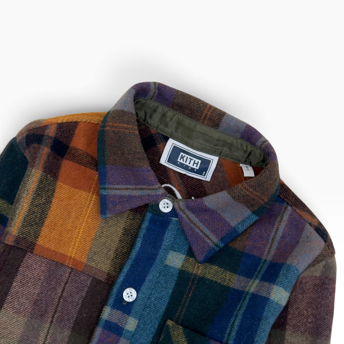 KITH KIDS PATCHWORK PLAID FLANNEL SHIRT MULTICLOURED 8/9Y