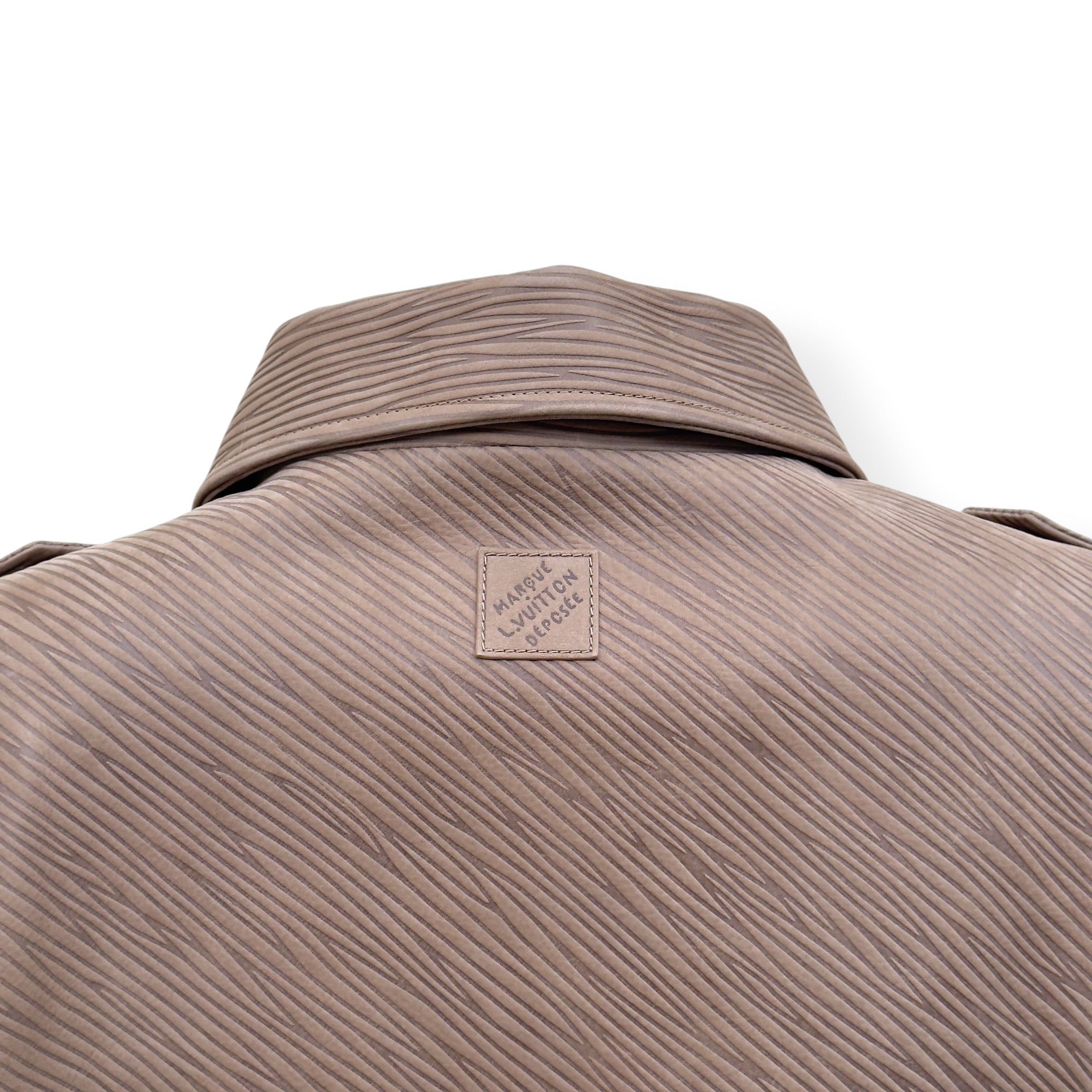 LOUIS VUITTON EPI LEATHER BOMBER JACKET MOCHA BROWN 54 / XL