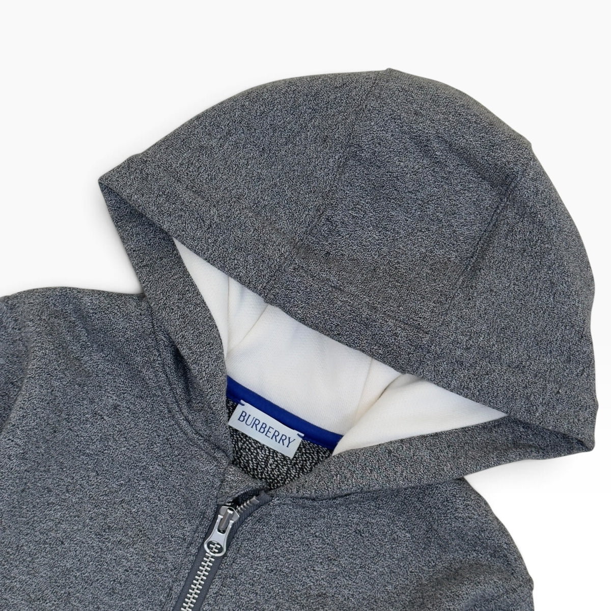 BURBERRY ZIP-UP HOODIE GREY / WHITE 8Y