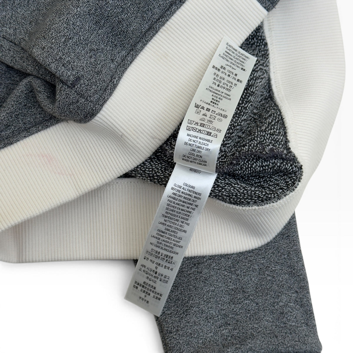 BURBERRY ZIP-UP HOODIE GREY / WHITE 8Y