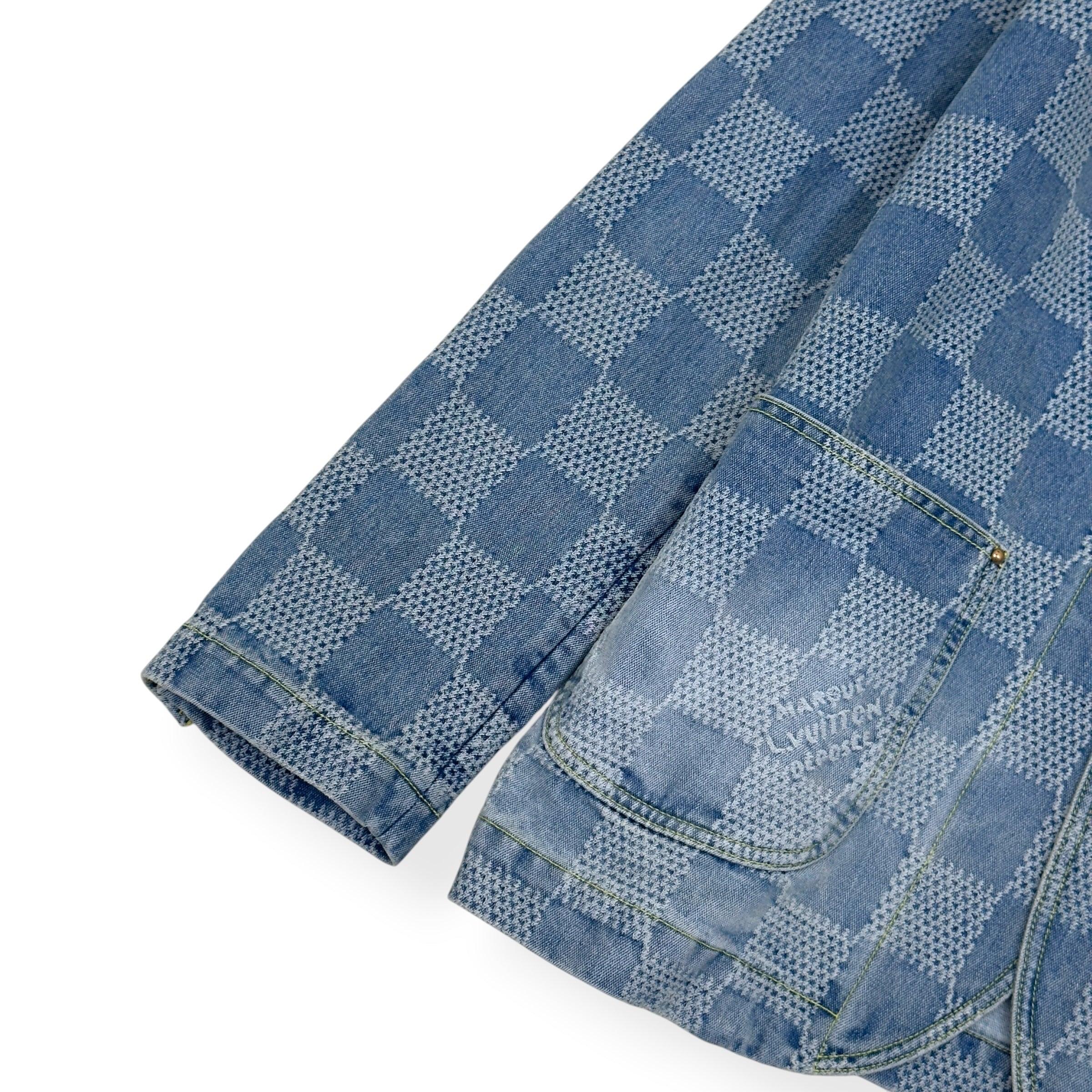 LOUIS VUITTON DAMIER DENIM 3D CHIC JACKET INDIGO BLUE 54 / XL