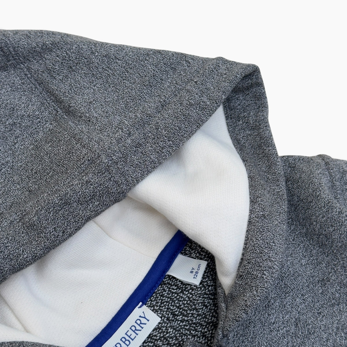 BURBERRY ZIP-UP HOODIE GREY / WHITE 8Y