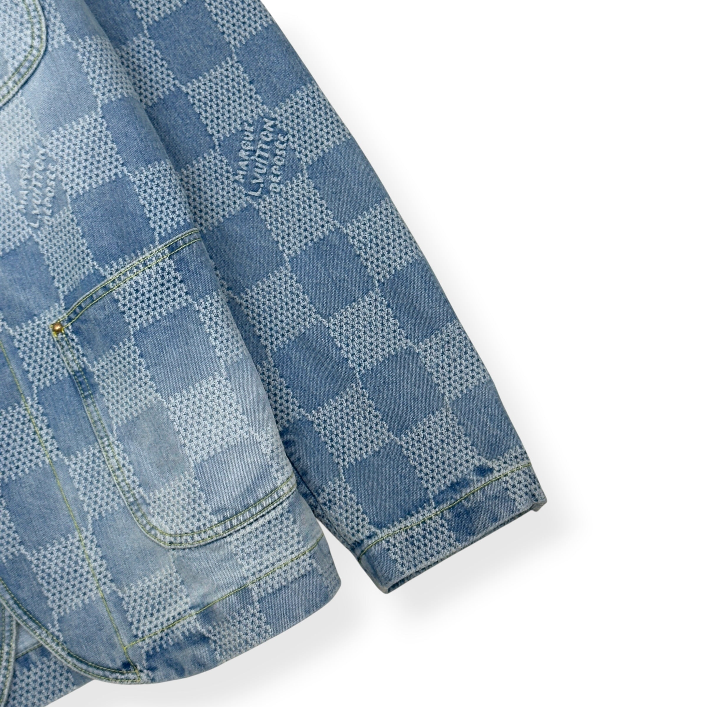 LOUIS VUITTON DAMIER DENIM 3D CHIC JACKET INDIGO BLUE 54 / XL