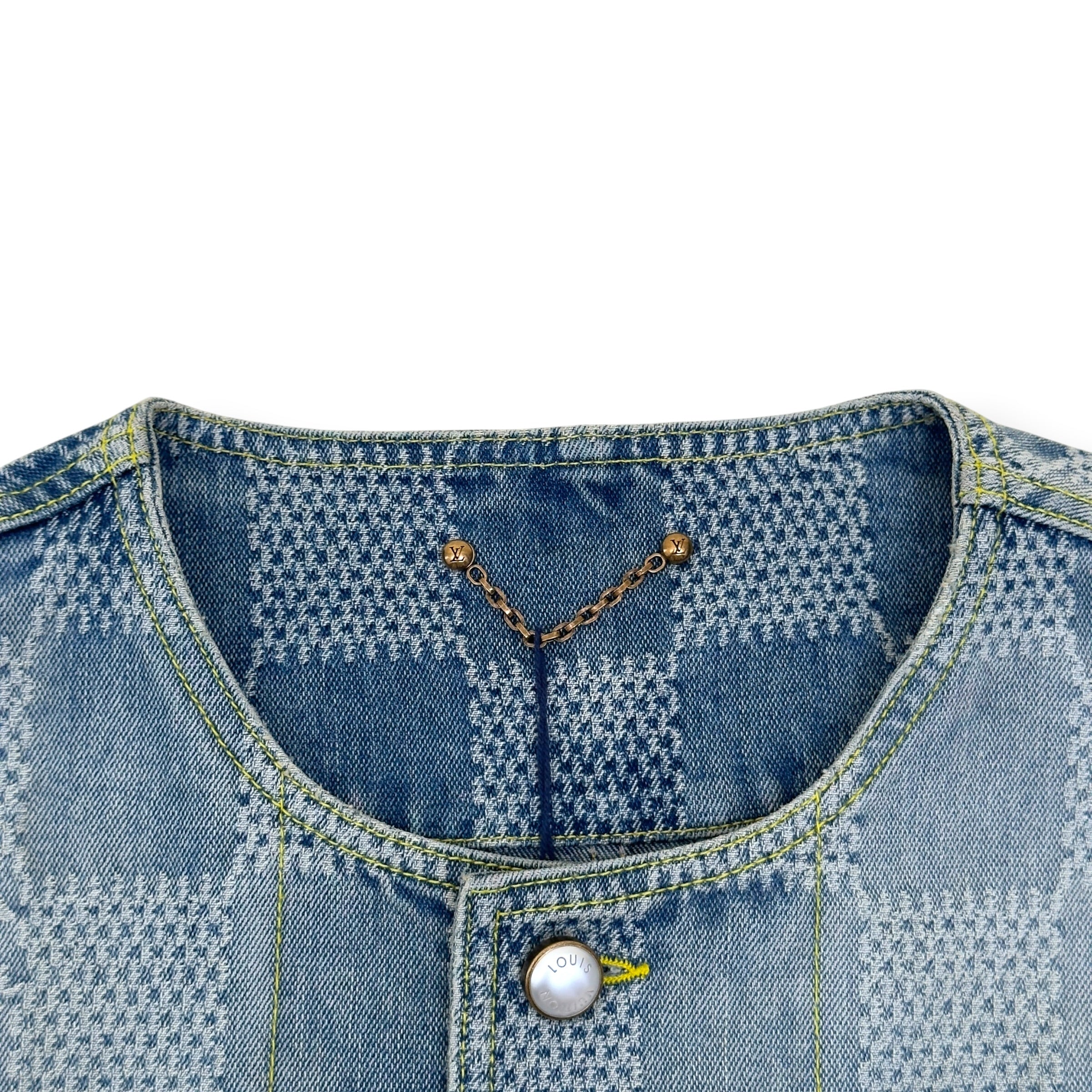 LOUIS VUITTON DAMIER DENIM 3D CHIC JACKET INDIGO BLUE 54 / XL