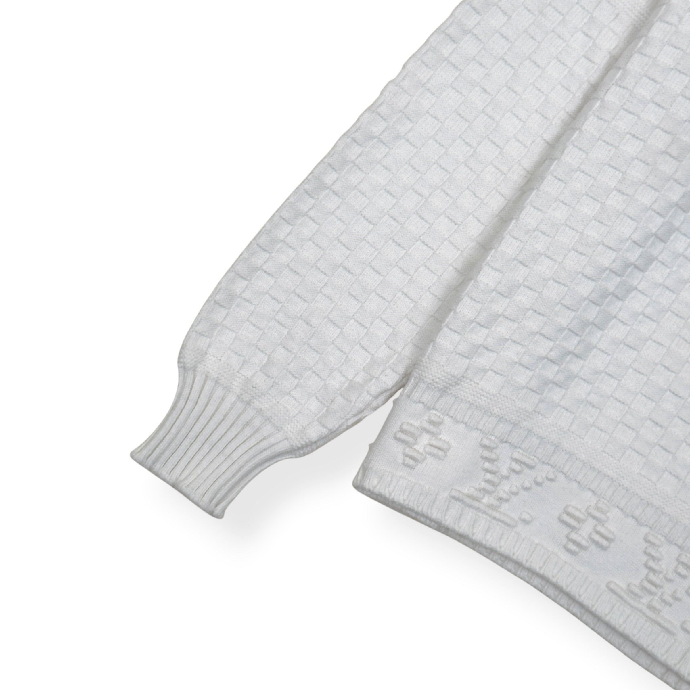 LOUIS VUITTON DAMIER POLO SWEATER WHITE L