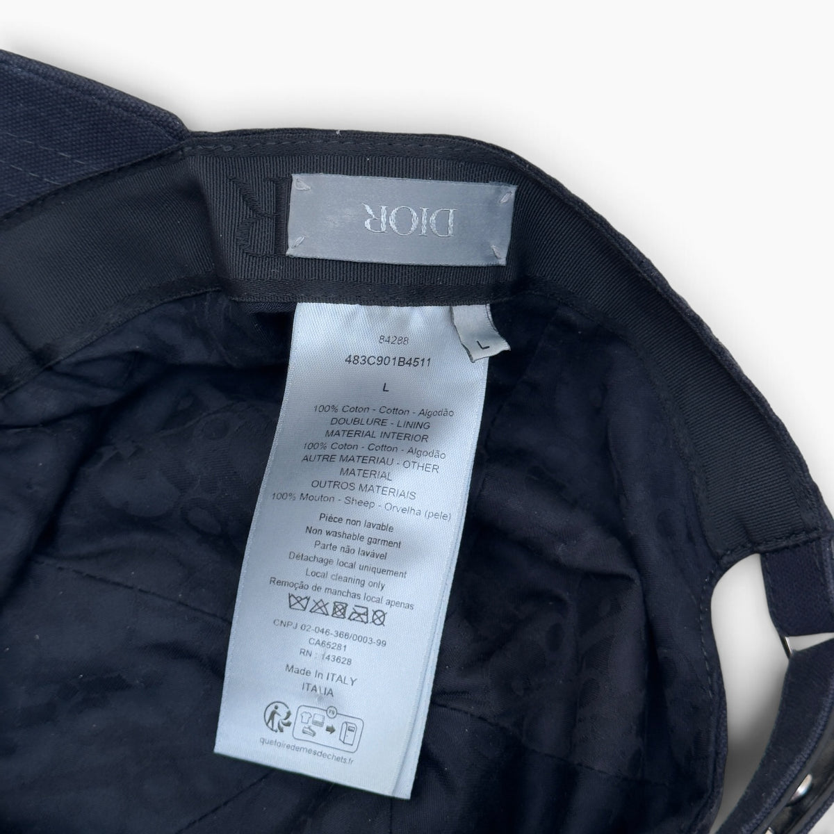 DIOR CHARM LOGO BASEBALL CAP NAVY L
