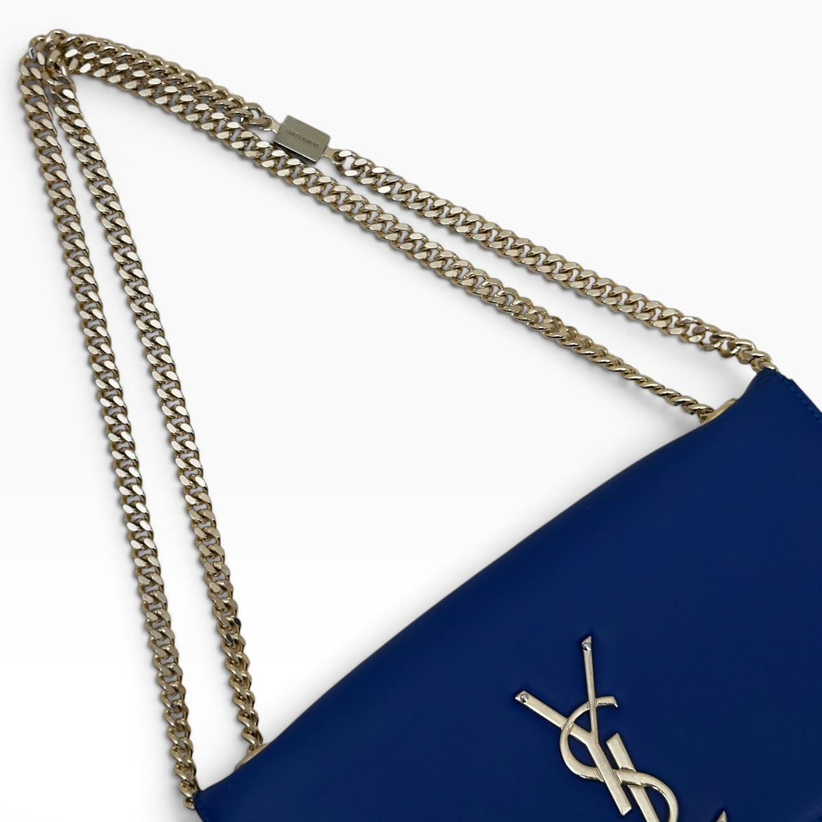 SAINT LAURENT YSL KATE CHAIN SHOULDER BAG ROYAL BLUE / GOLD M