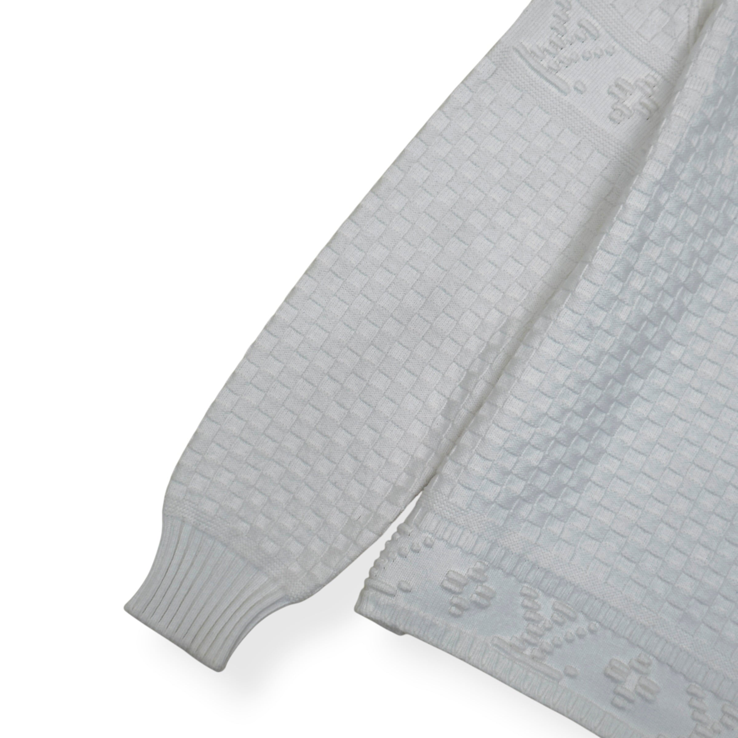LOUIS VUITTON DAMIER POLO SWEATER WHITE XL