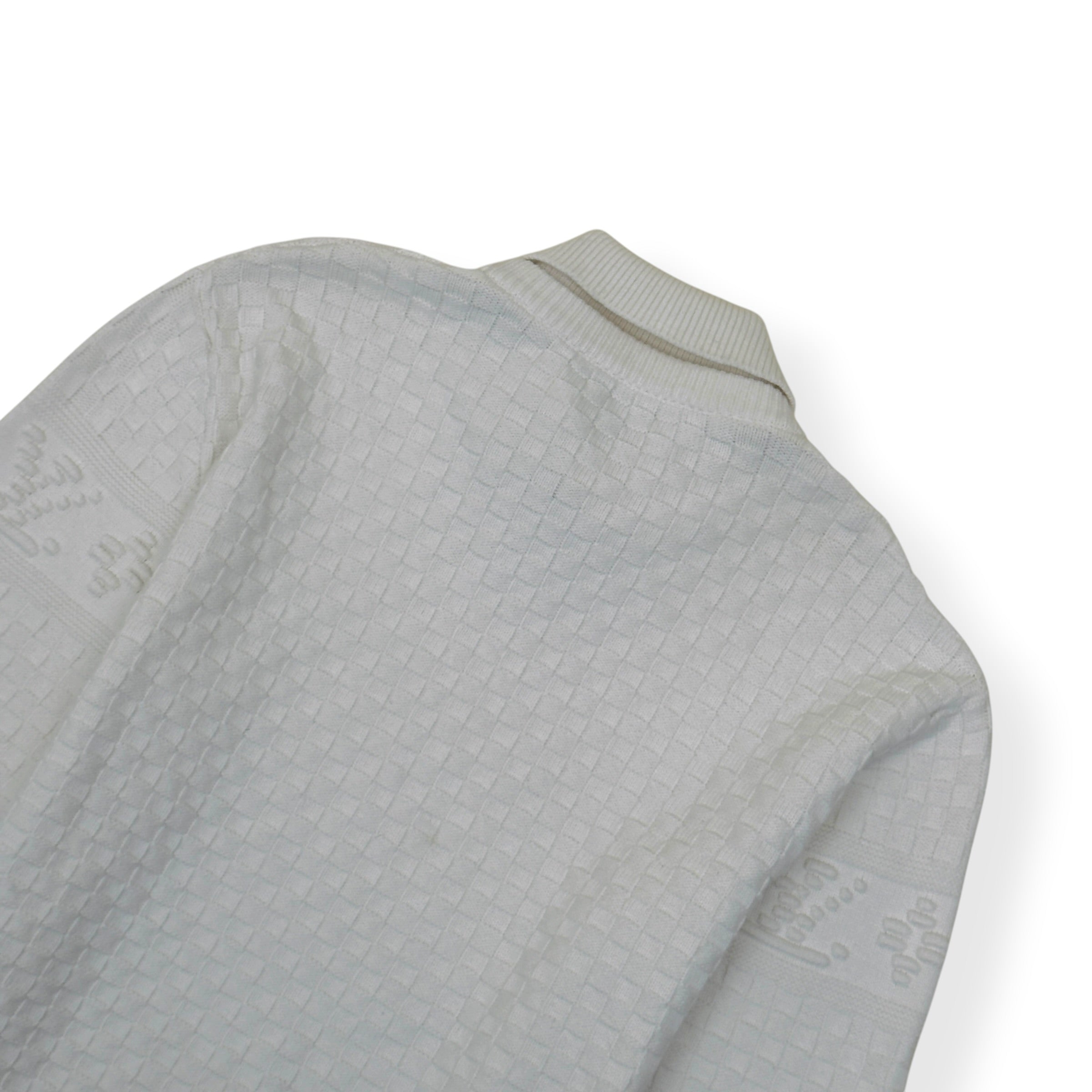 LOUIS VUITTON DAMIER POLO SWEATER WHITE XL
