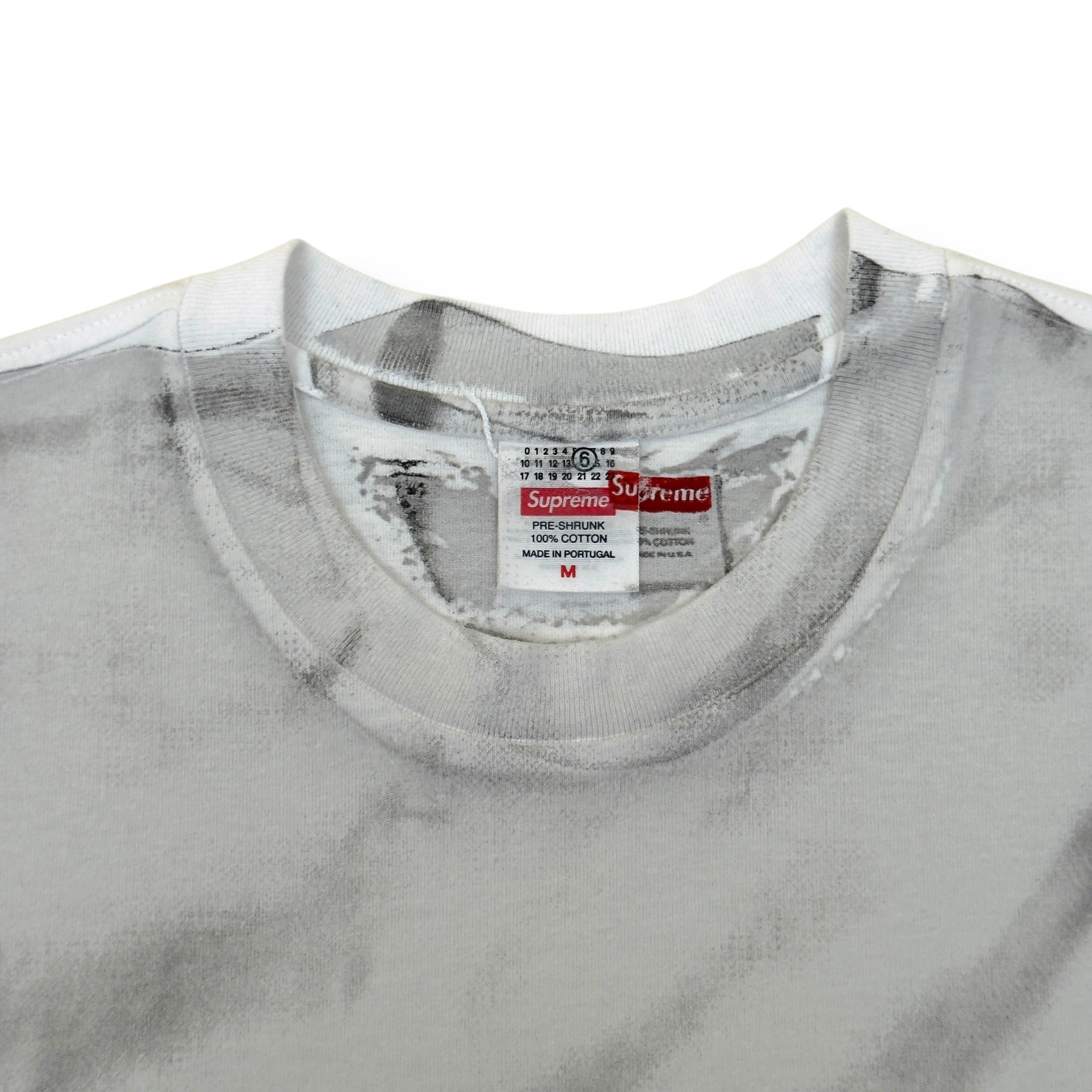SUPREME X MM6 MAISON MARGIELA BOX LOGO T-SHIRT WHITE / RED M