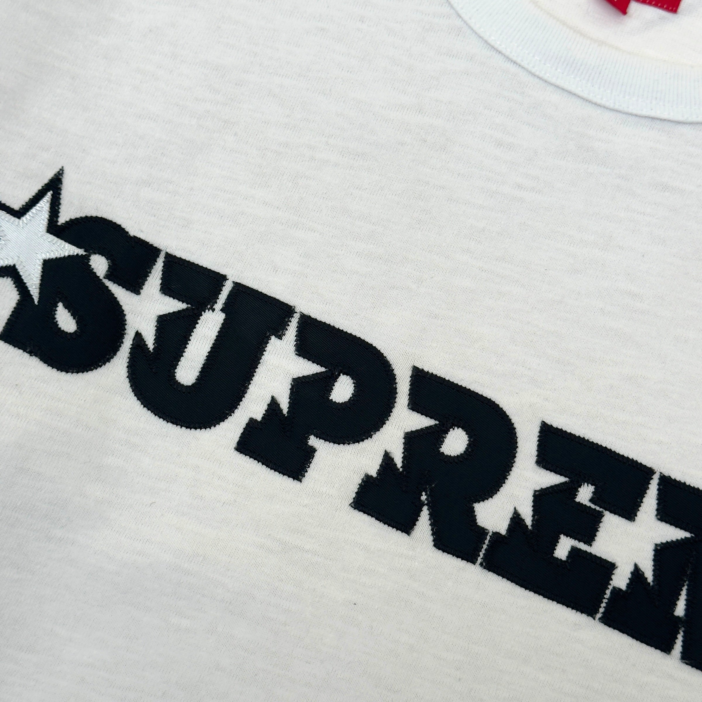 SUPREME STAR LOGO T-SHIRT WHITE / BLACK M