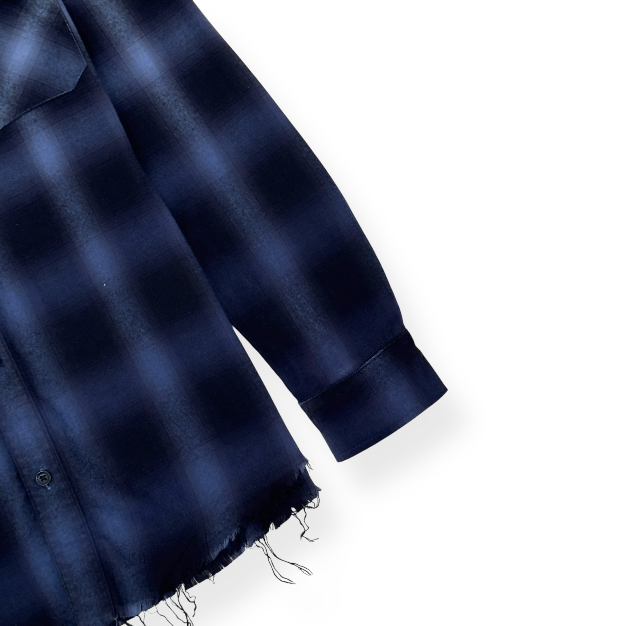 AMIRI DIP-DYED CHECKED COTTON-FLANNEL SHIRT BLUE / NAVY S