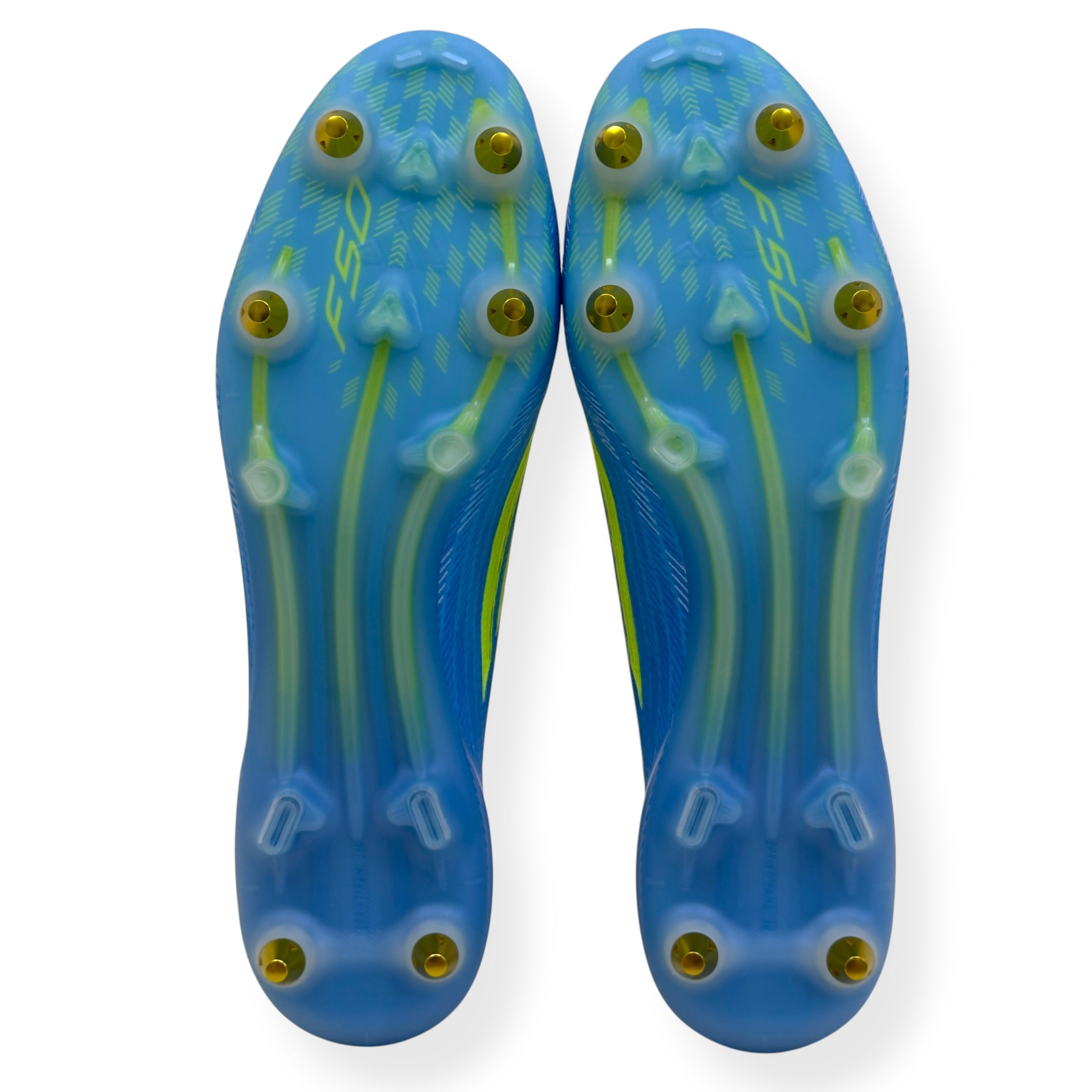 ADIDAS F50 ELITE LL SG FOOTBALL BOOTS BLUE / YELLOW UK10.5