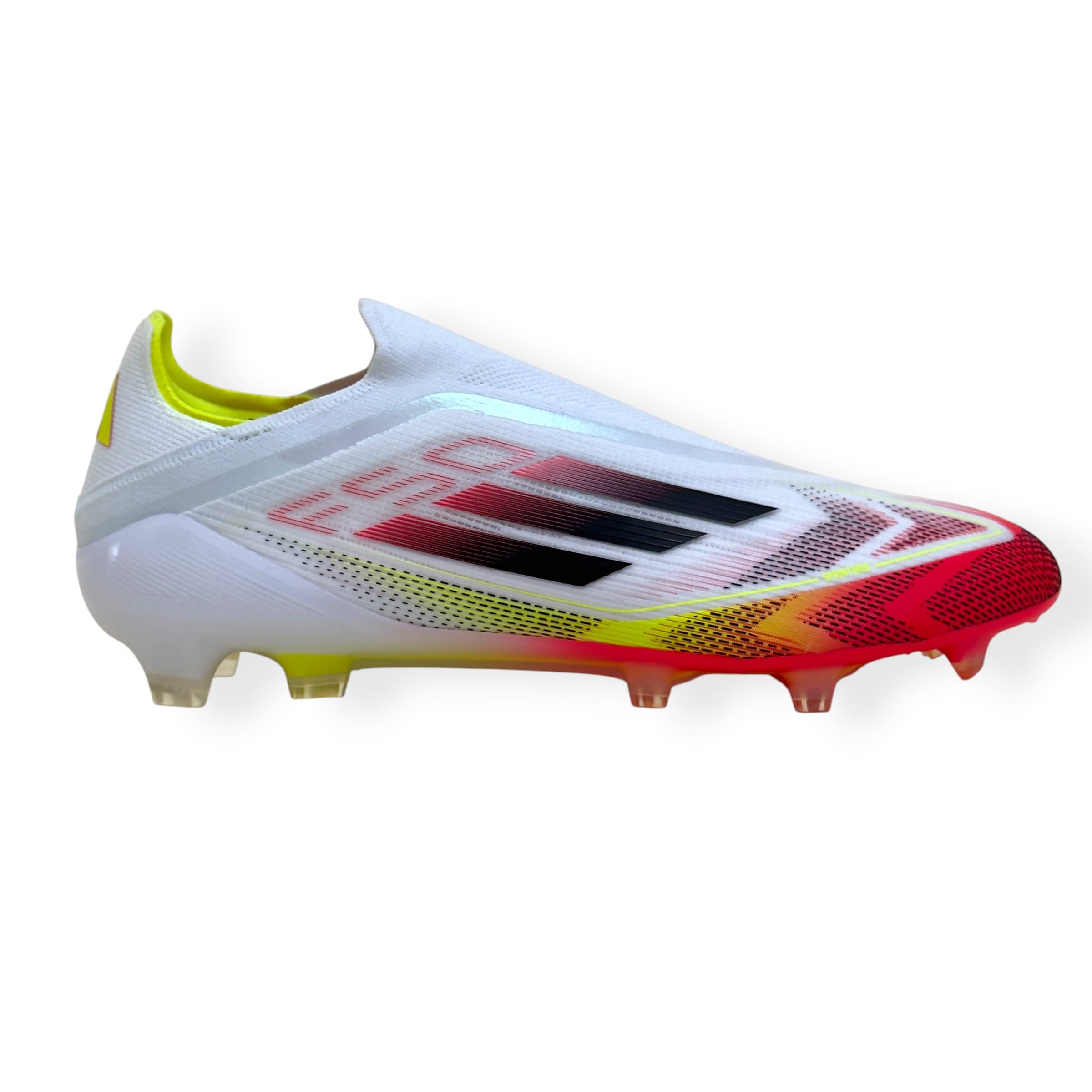 ADIDAS F50 ELITE LL FG FOOTBALL BOOTS WHITE / RED / YELLOW UK10.5