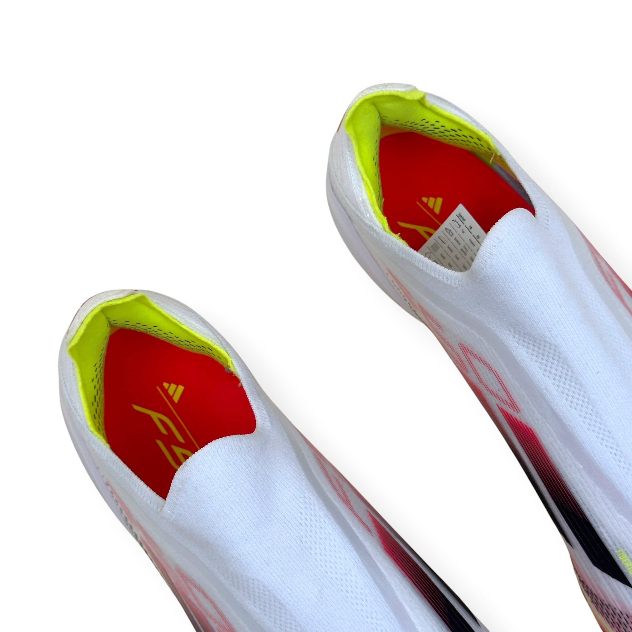 ADIDAS F50 ELITE LL FG FOOTBALL BOOTS WHITE / RED / YELLOW UK10.5