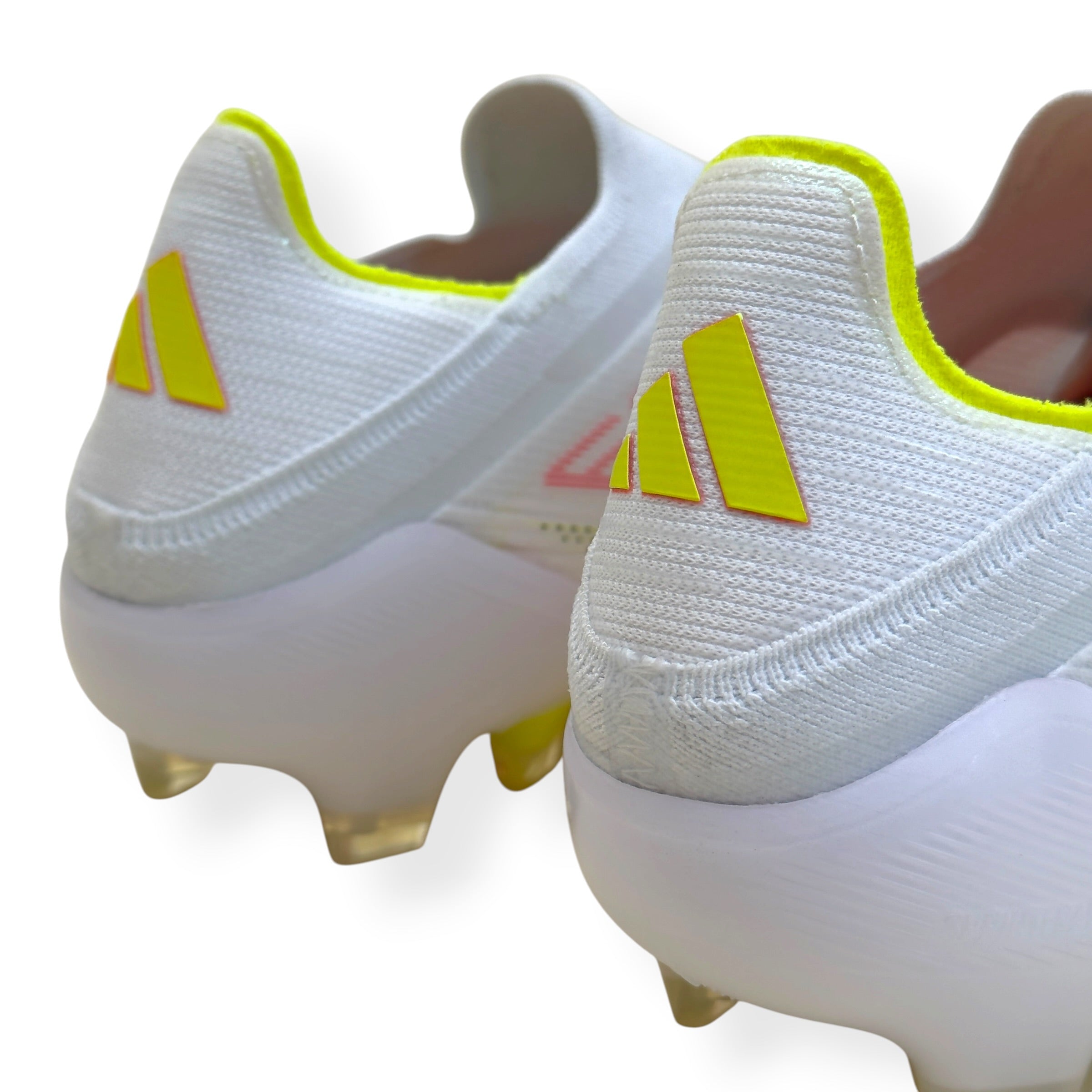 ADIDAS F50 ELITE LL FG FOOTBALL BOOTS WHITE / RED / YELLOW UK10.5