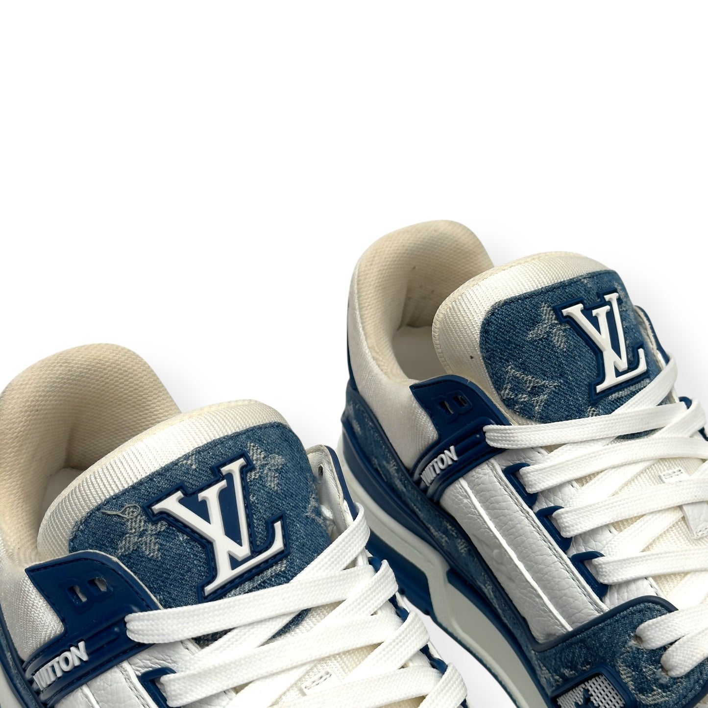 LOUIS VUITTON DENIM LV TRAINER BLUE UK8