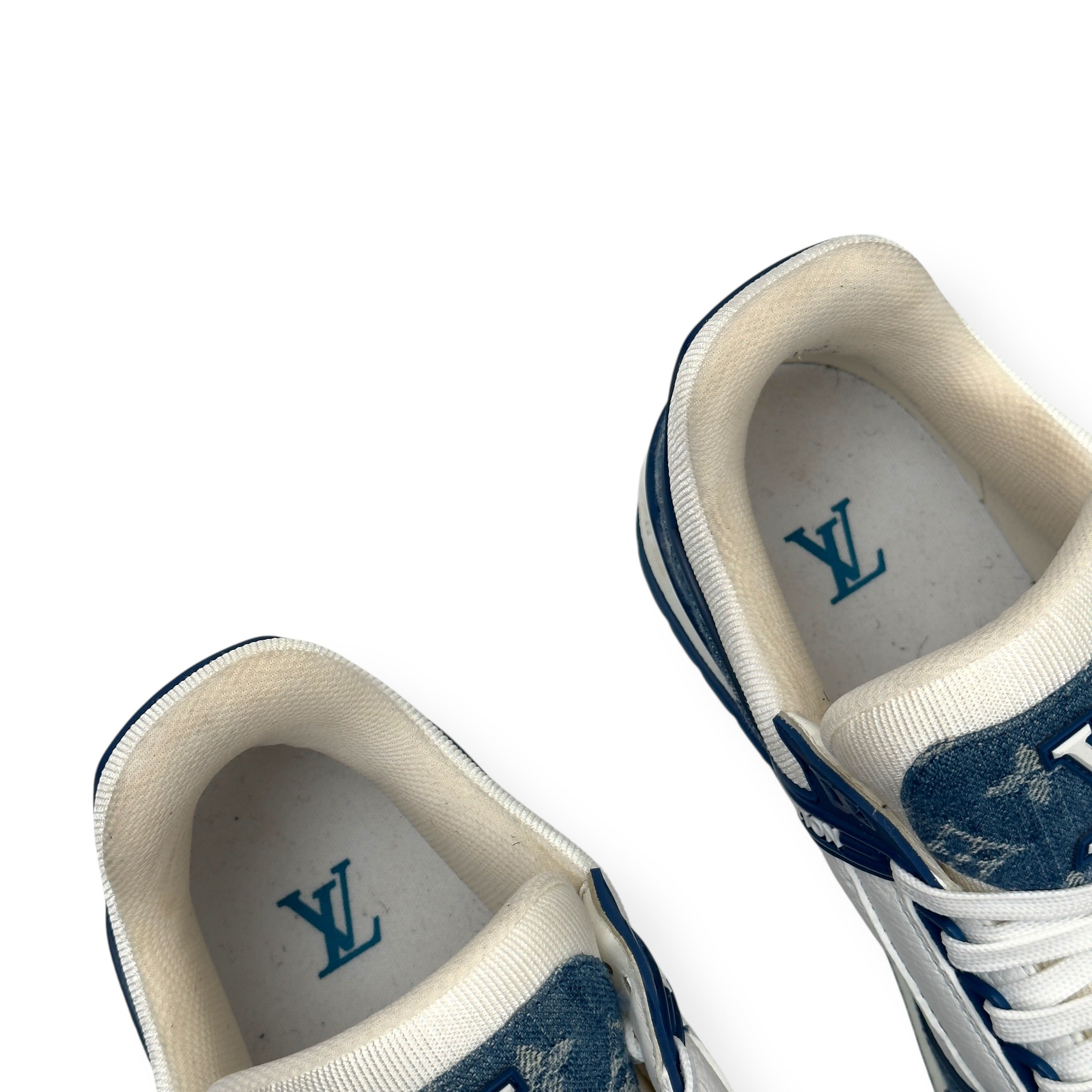 LOUIS VUITTON DENIM LV TRAINER BLUE UK8