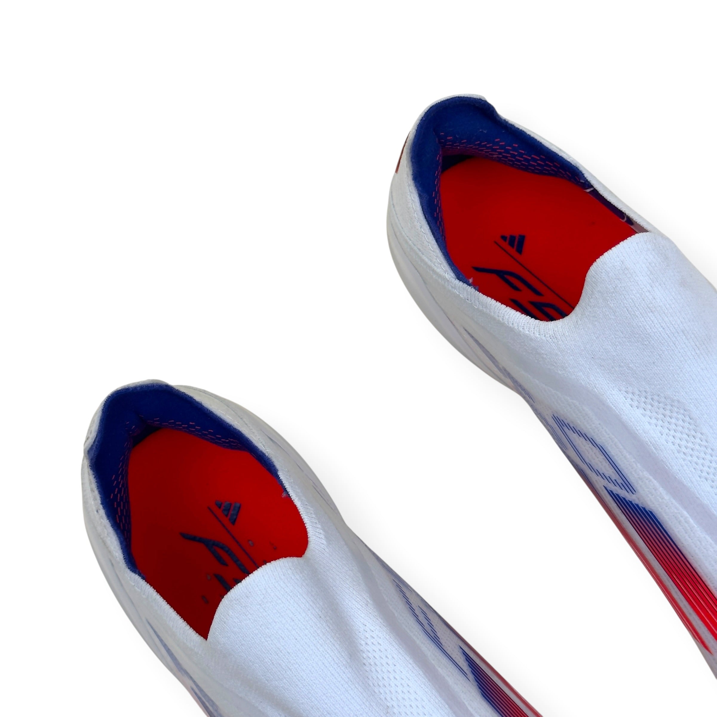 ADIDAS F50 ELITE LL FG FOOTBALL BOOTS WHITE / RED / BLUE UK10.5