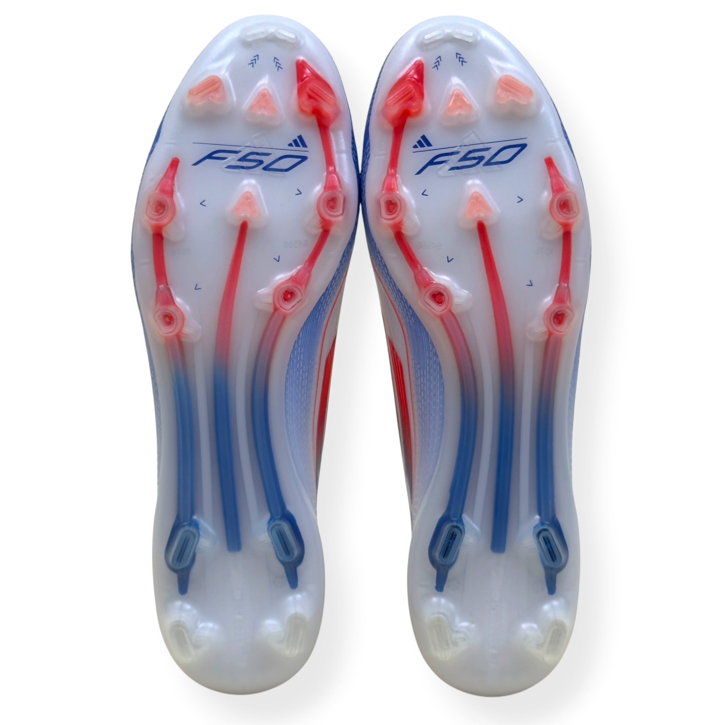 ADIDAS F50 ELITE LL FG FOOTBALL BOOTS WHITE / RED / BLUE UK10.5