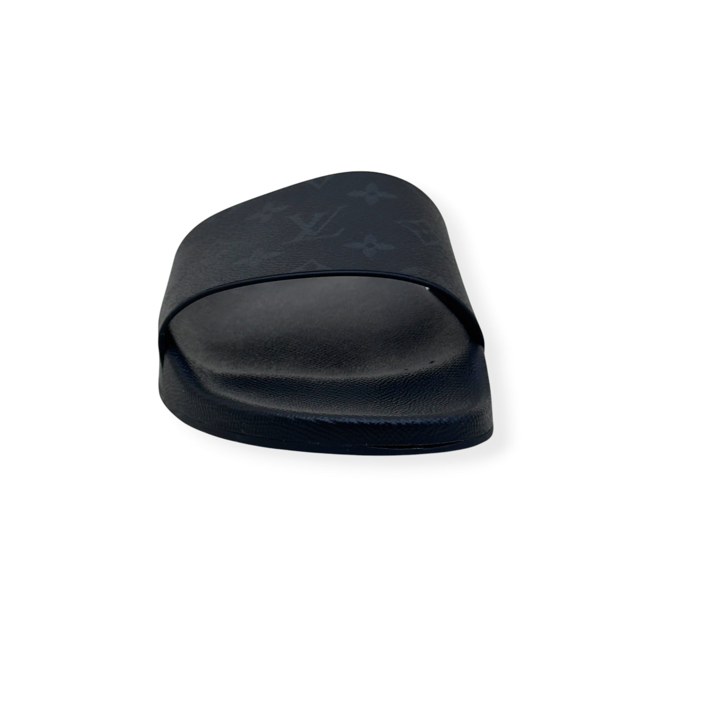 LOUIS VUITTON MONOGRAM ECLIPSE SLIDES BLACK UK10