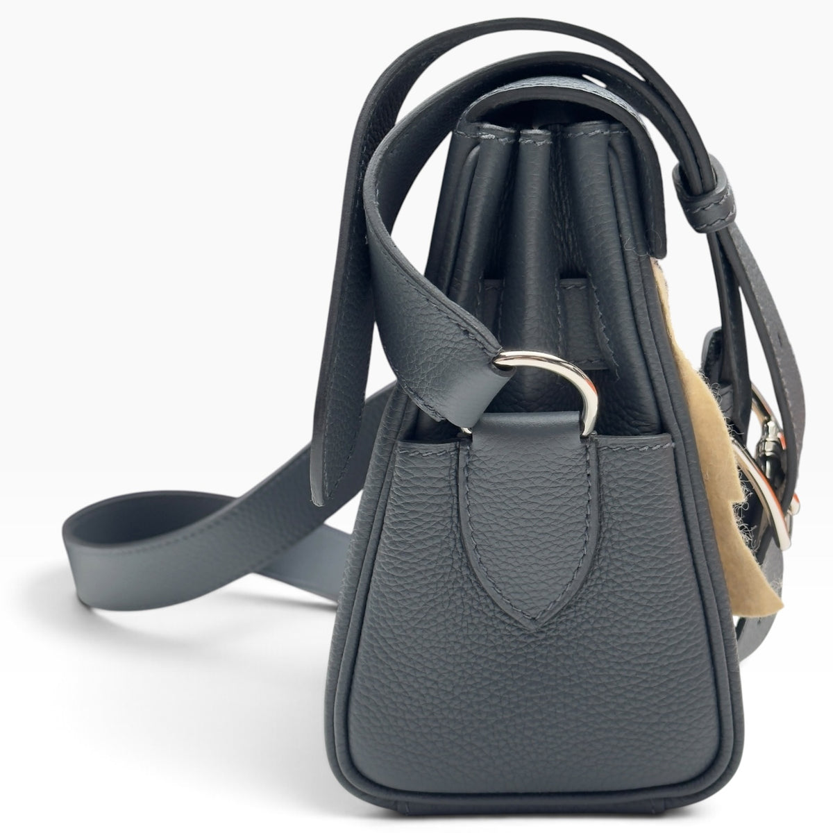 HERMES KELLY MESSENGER TOGO CALFSKIN / PALLADIUM HARDWARE GRIS MISTY PM