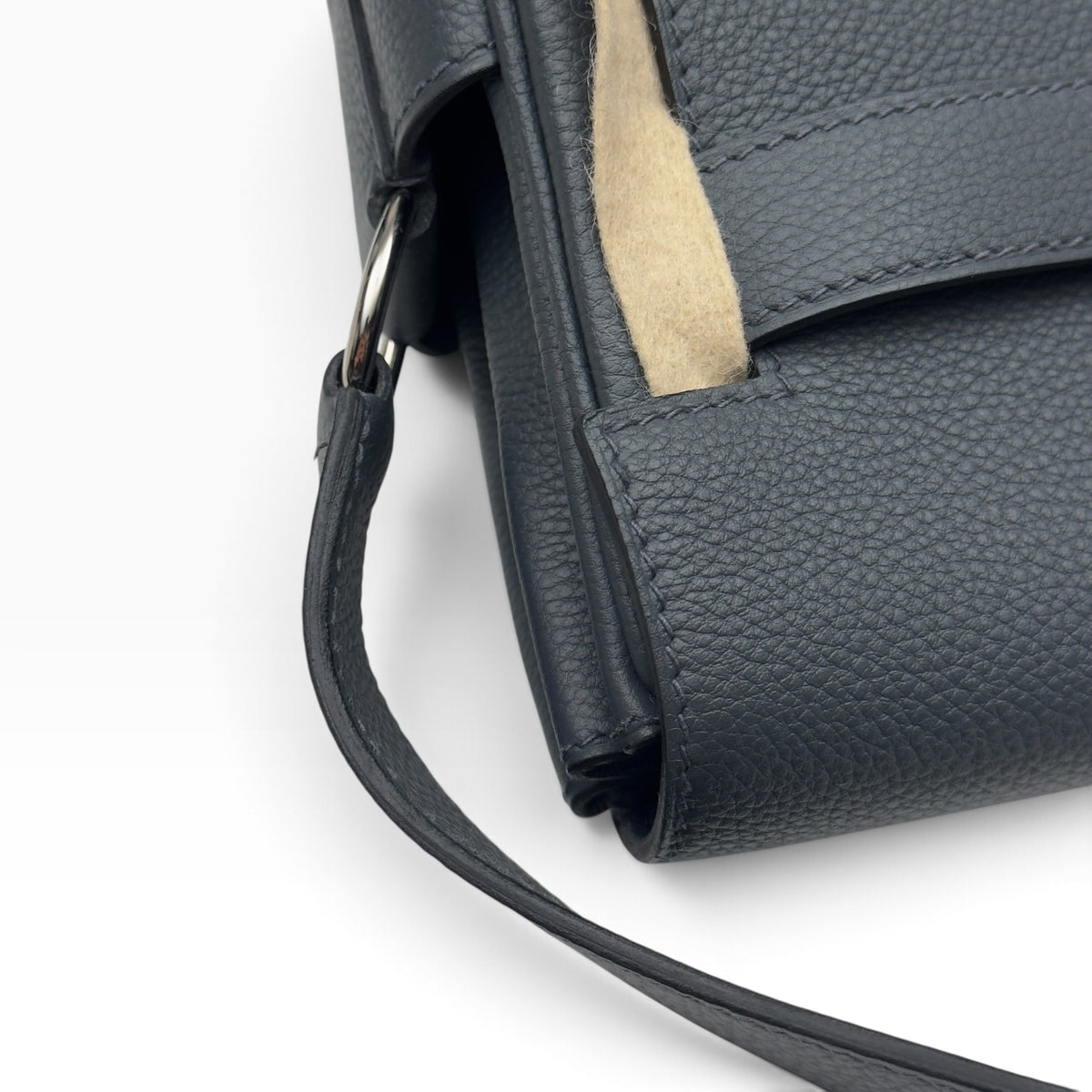 HERMES KELLY MESSENGER TOGO CALFSKIN / PALLADIUM HARDWARE GRIS MISTY PM