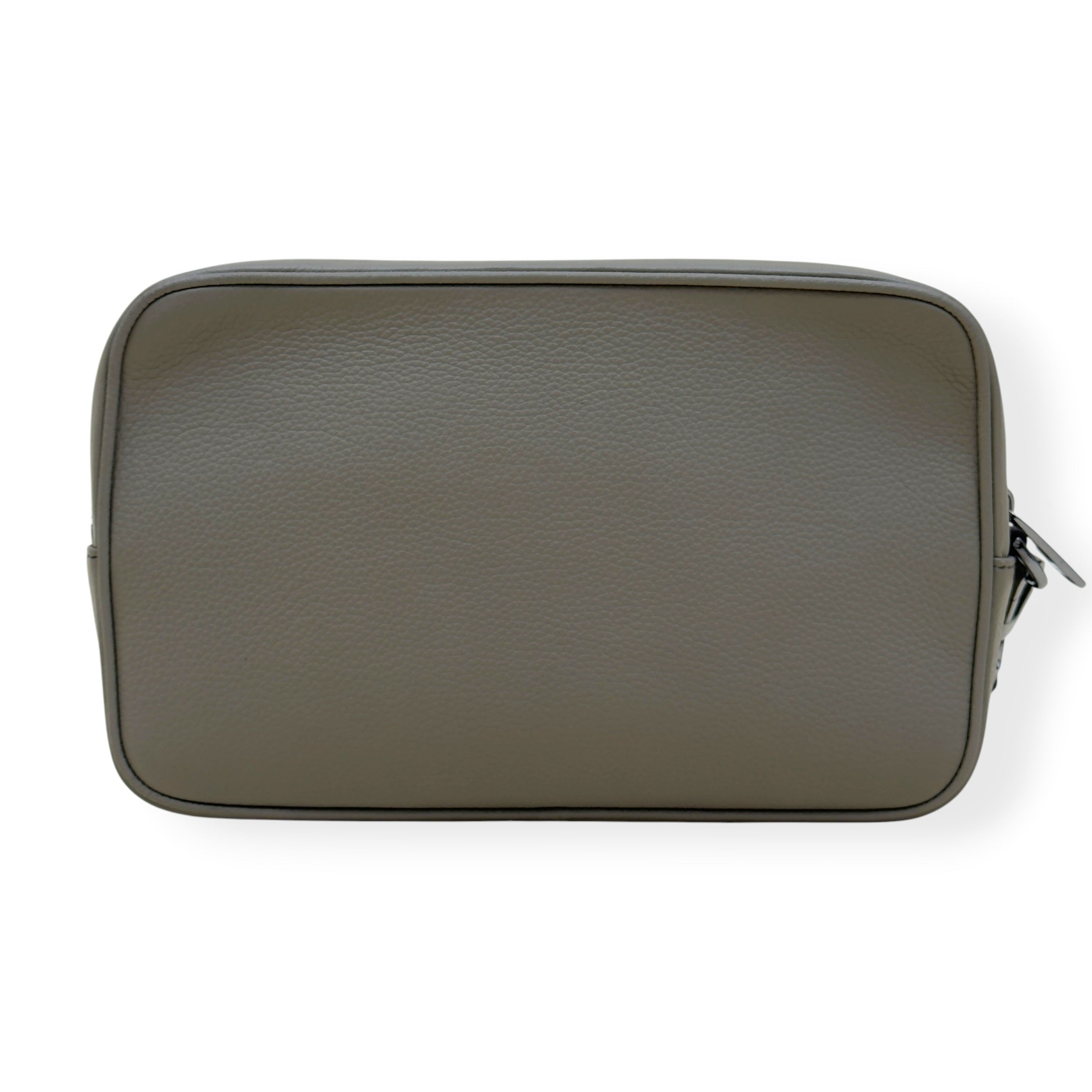 DIOR CD ICON GRAINED LEATHER ZIPPED POUCH TAUPE S