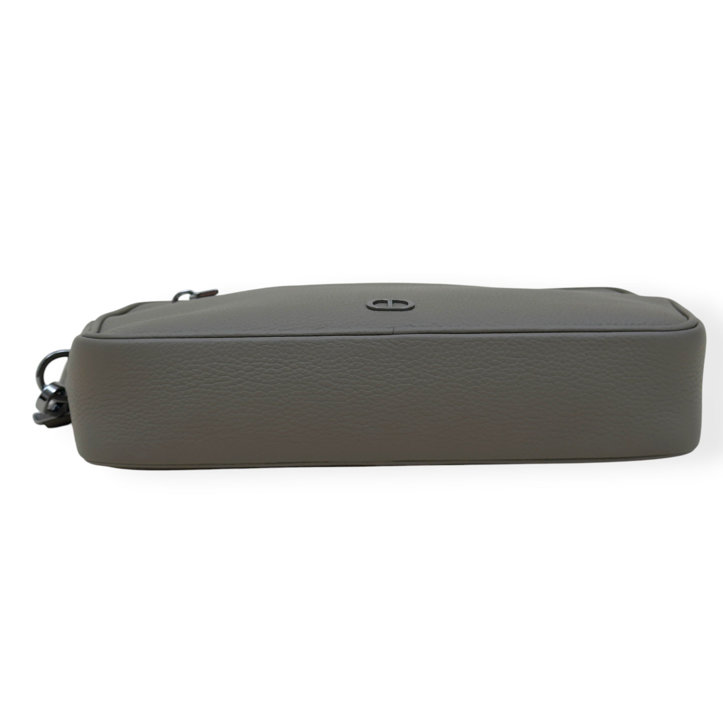 DIOR CD ICON GRAINED LEATHER ZIPPED POUCH TAUPE S