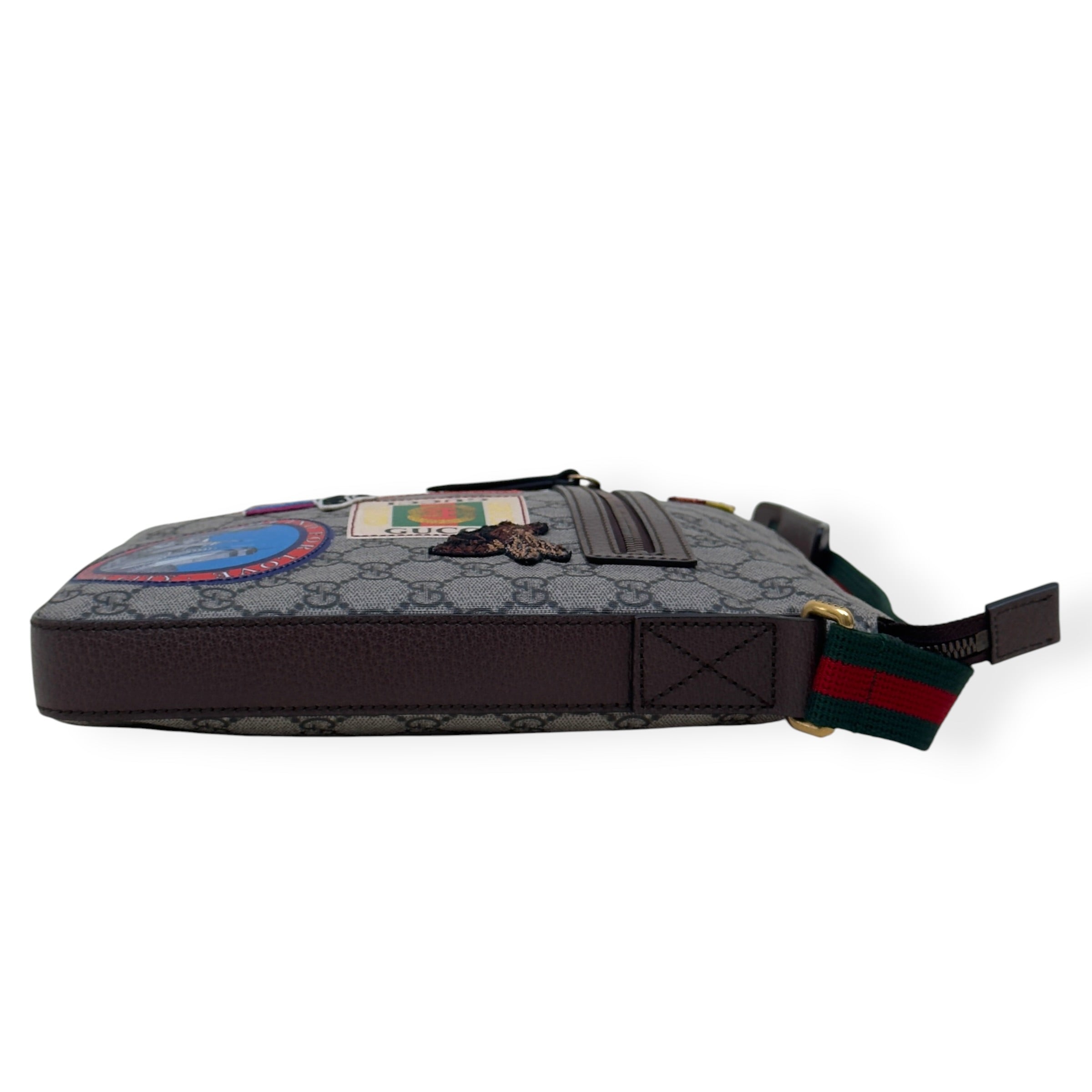 GUCCI COURRIER GG SUPREME PATCHES MESSENGER BAG BEIGE / MULTICOLOURED M