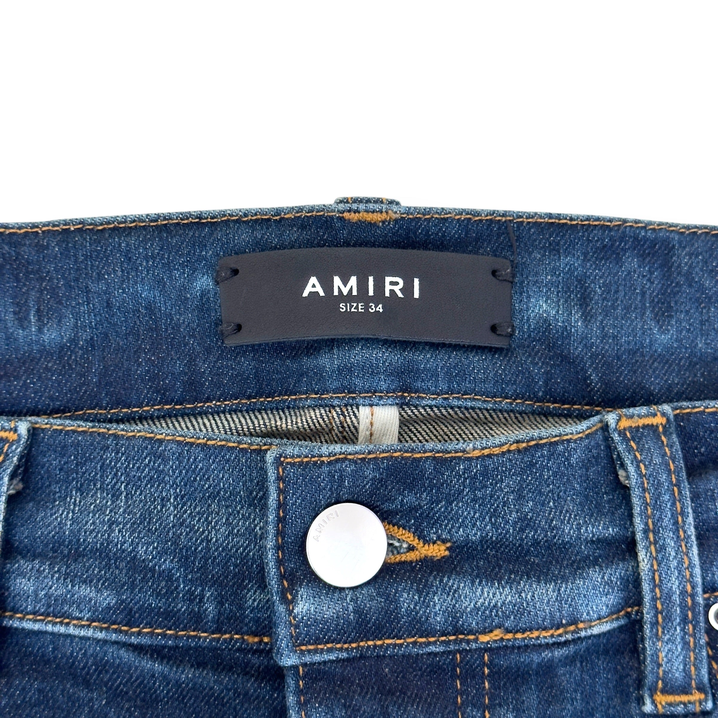 AMIRI DISTRESSED SKINNY DENIM JEANS BLUE W34”