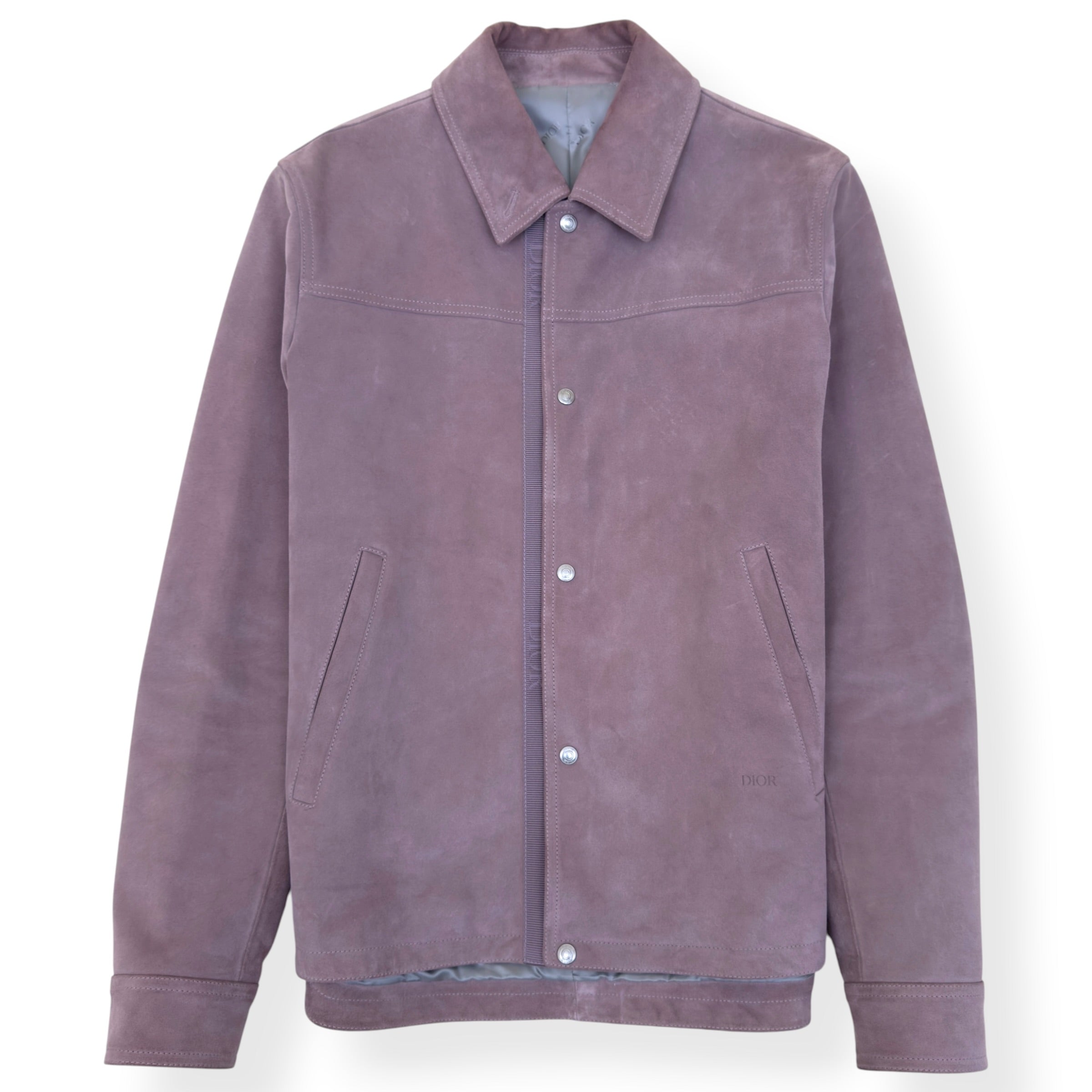 DIOR SUEDE CALFSKIN OVERSHIRT JACKET MAUVE 50 / L