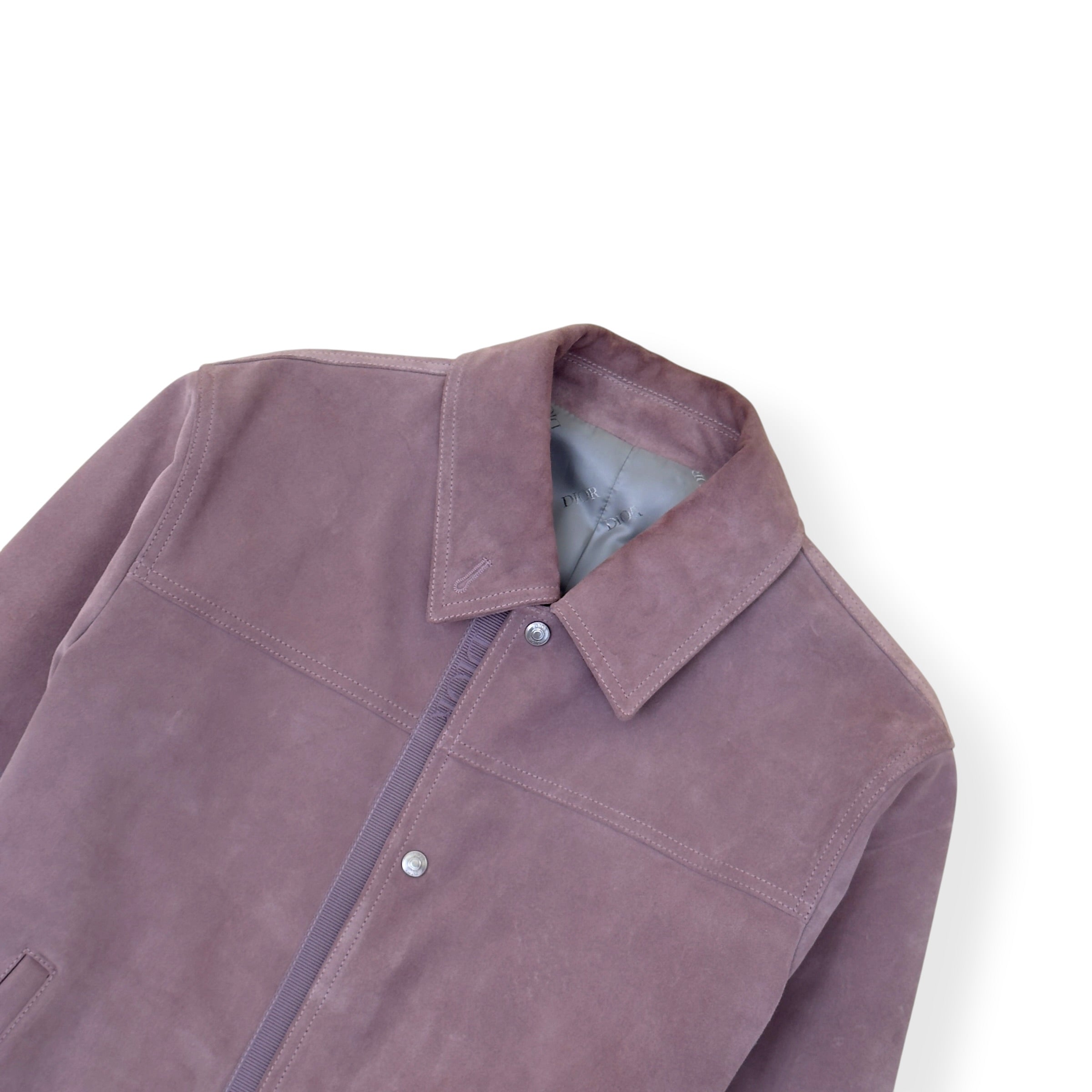 DIOR SUEDE CALFSKIN OVERSHIRT JACKET MAUVE 50 / L