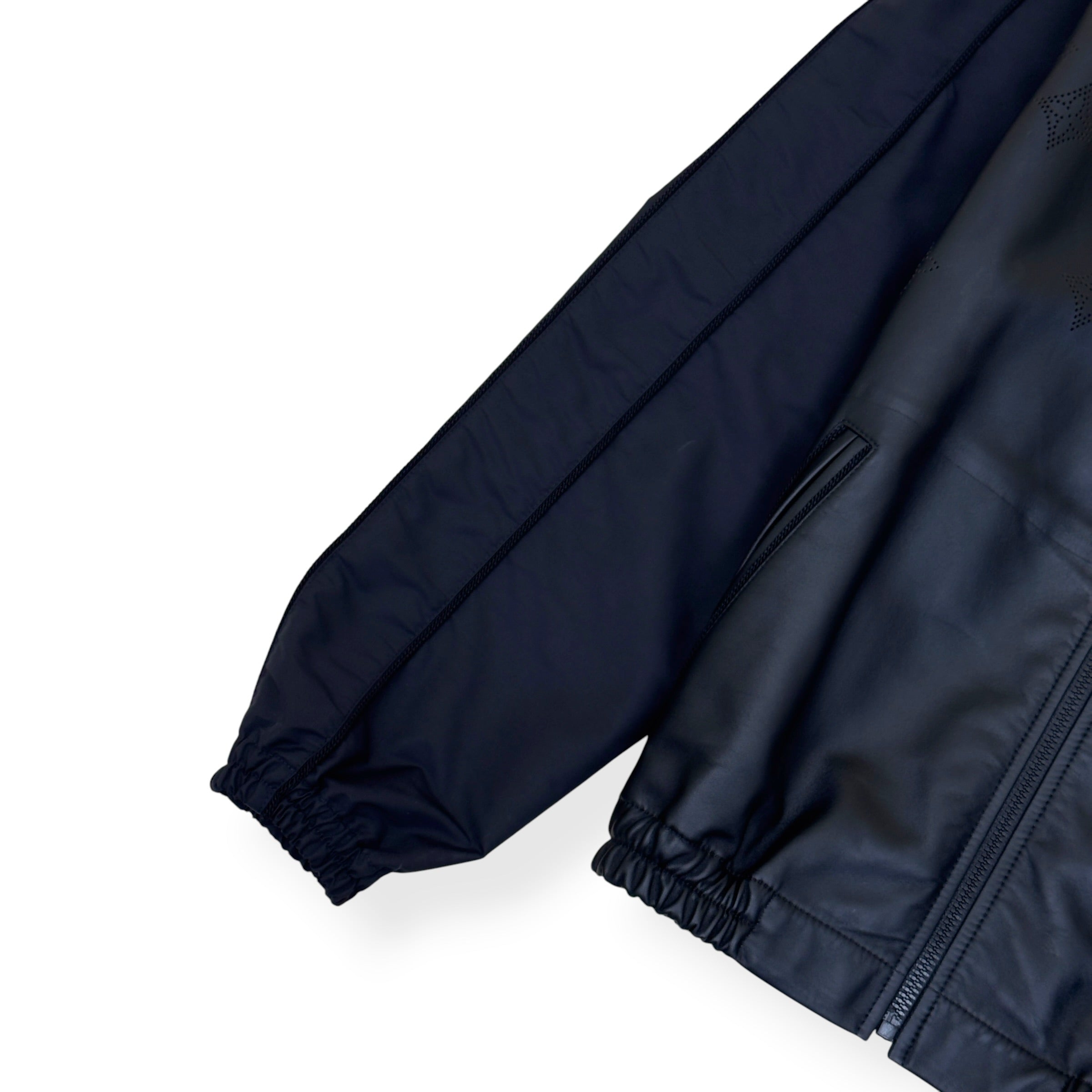 LOUIS VUITTON LEATHER MIX BLOUSON JACKET BLACK 54 / XL