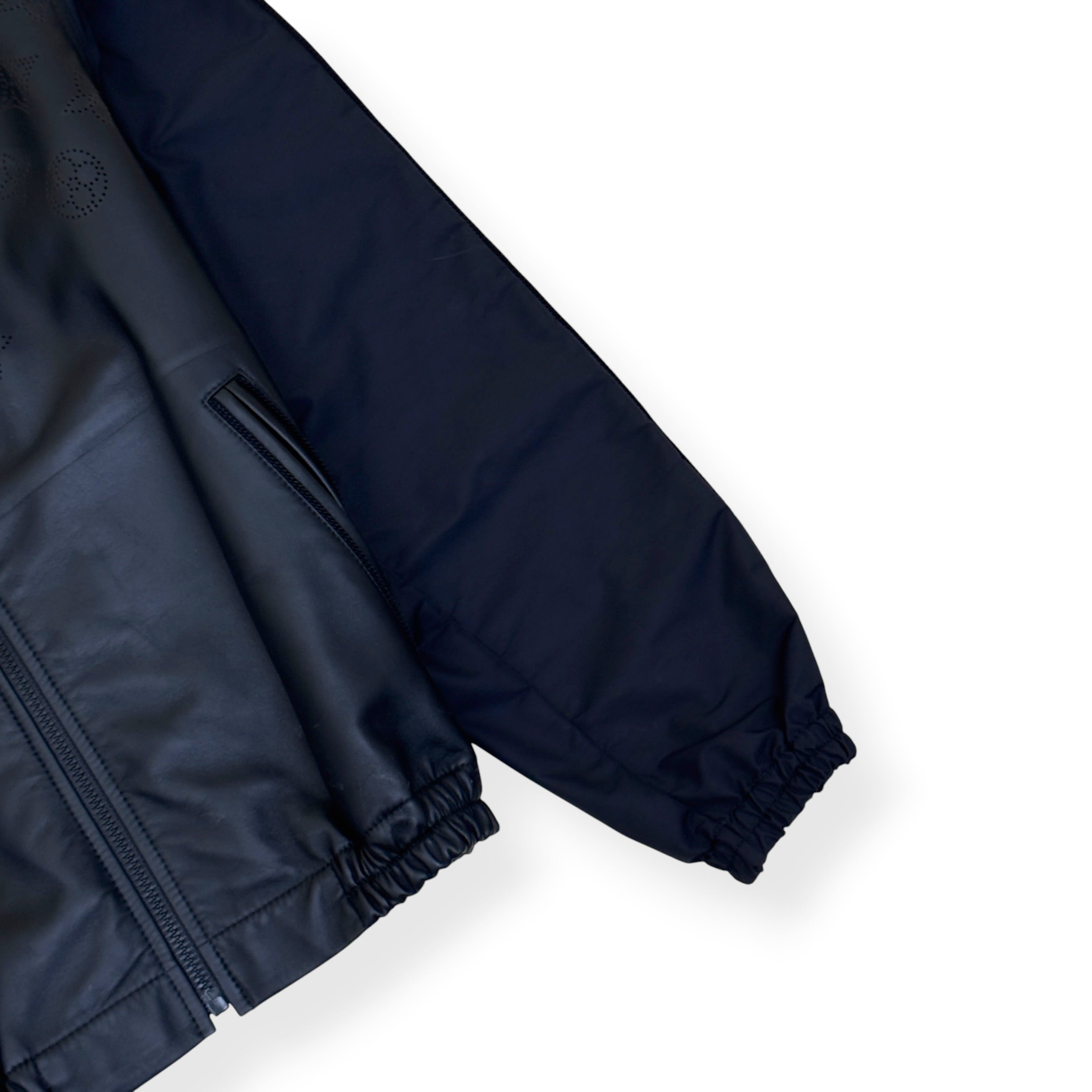 LOUIS VUITTON LEATHER MIX BLOUSON JACKET BLACK 54 / XL