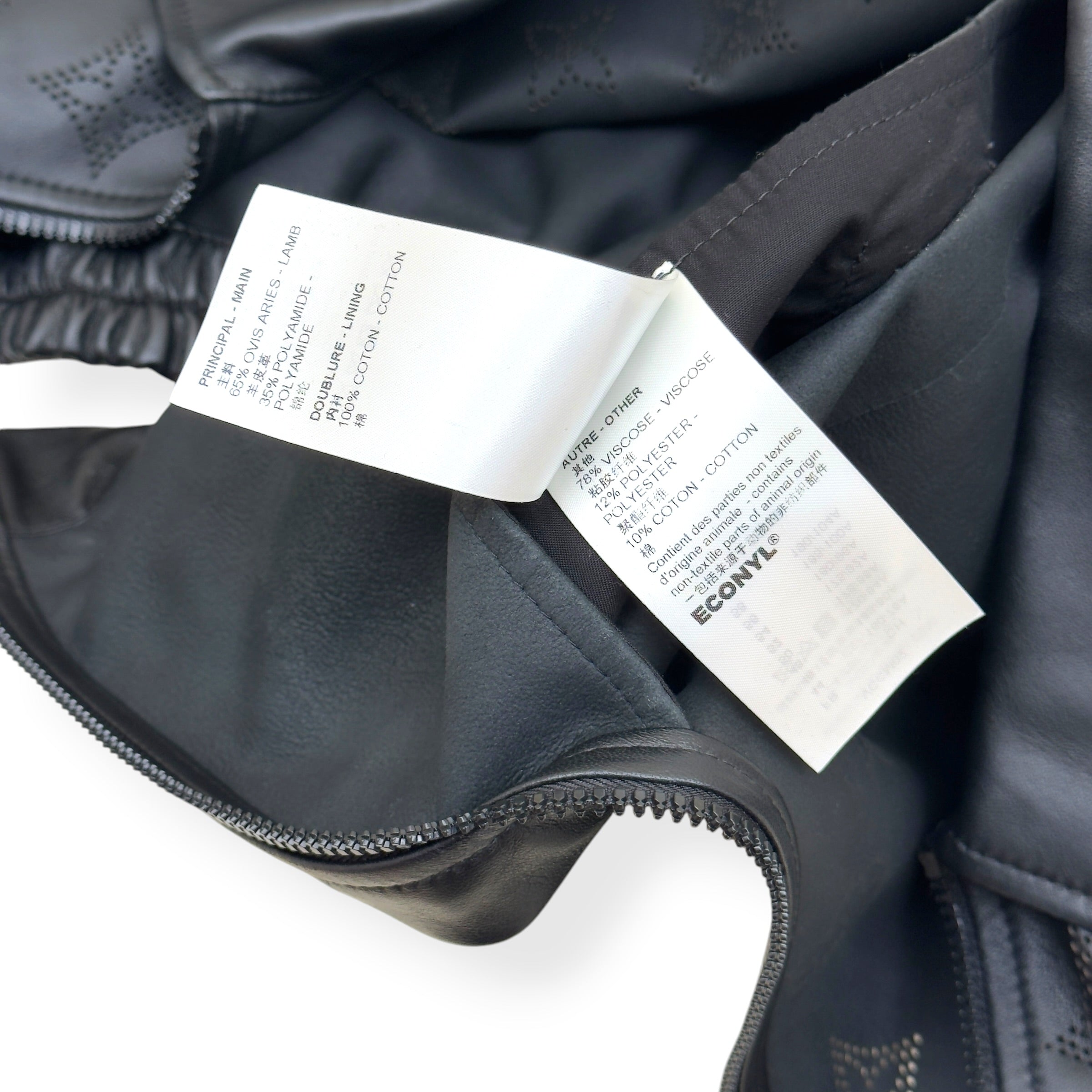 LOUIS VUITTON LEATHER MIX BLOUSON JACKET BLACK 54 / XL
