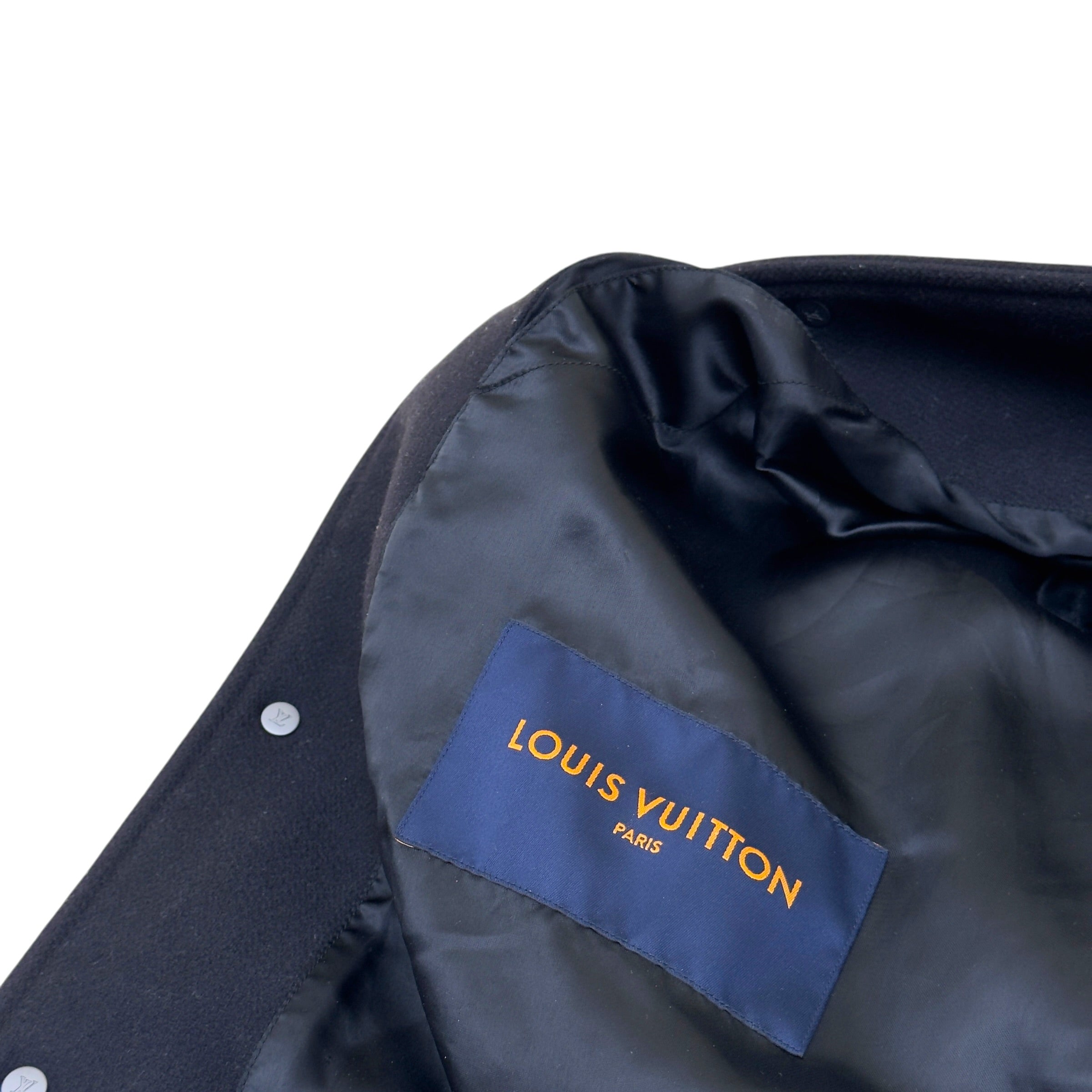 LOUIS VUITTON LV VARSITY LEATHER / WOOL BLOUSON JACKET 46 / XXL