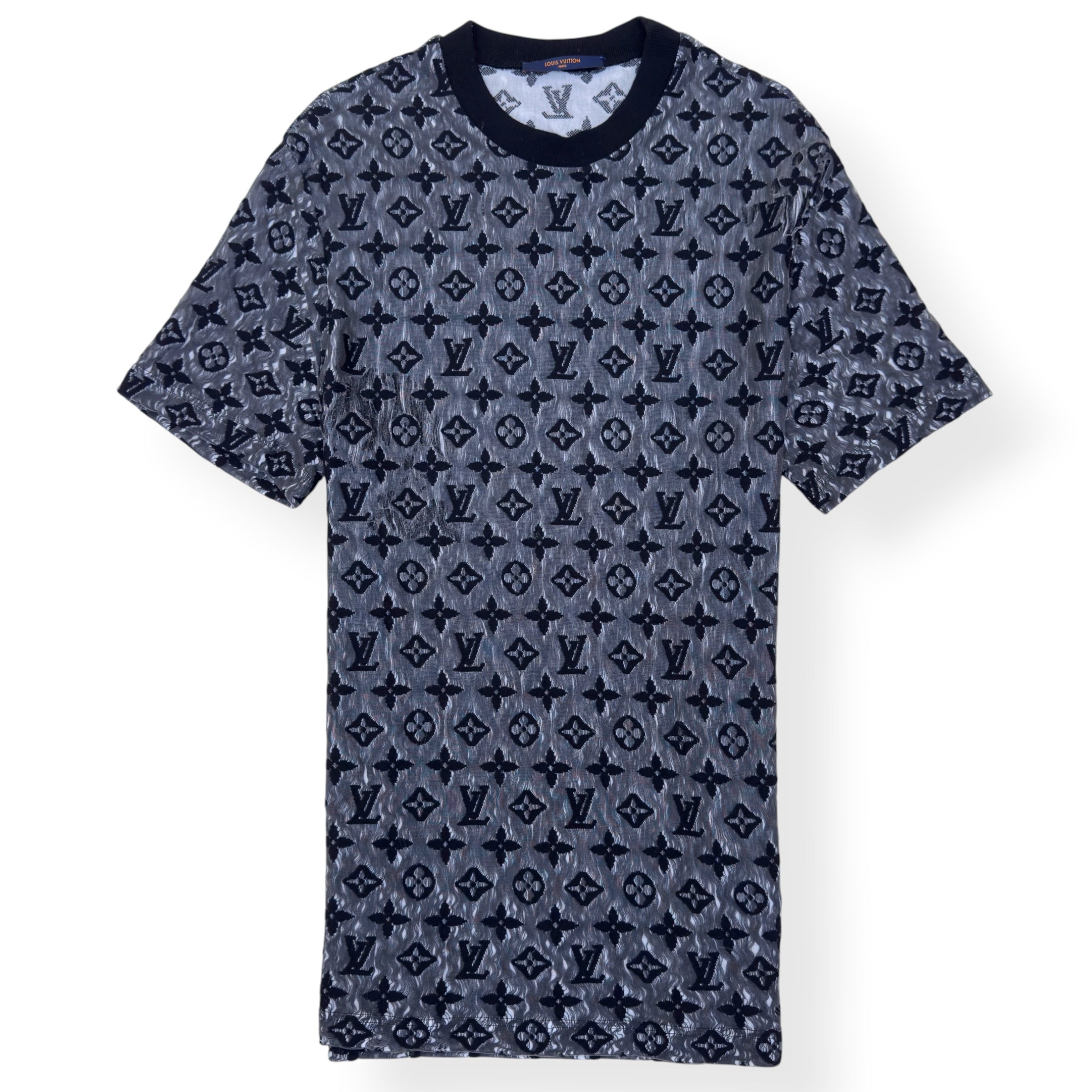 LOUIS VUITTON MONOGRAM MESH T-SHIRT BLACK XXL