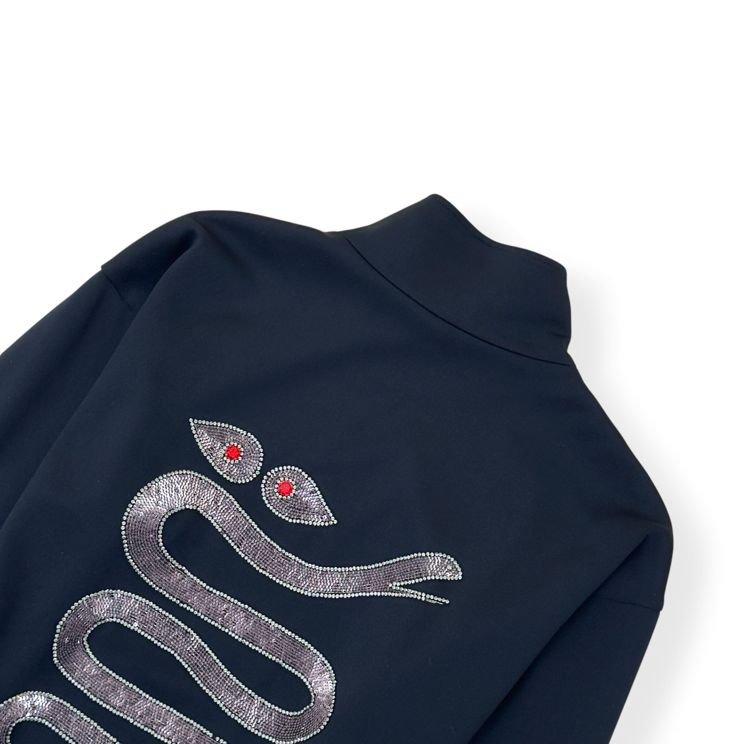 CELINE RHINESTONE SNAKE TRACK JACKET BLACK S