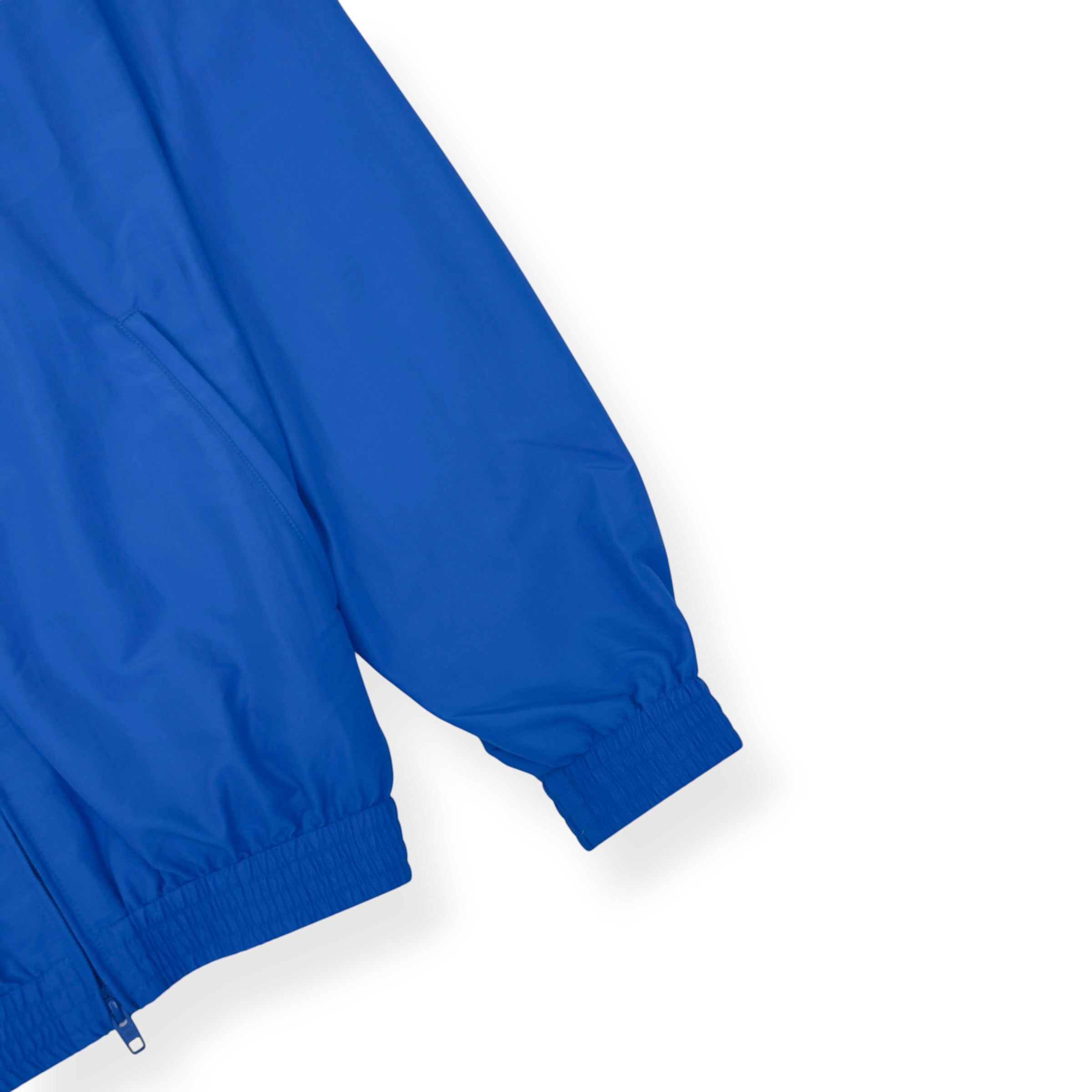 BALENCIAGA WARDROBE OVERSIZED B LOGO ZIP WINDBREAKER JACKET BLUE 46 / S