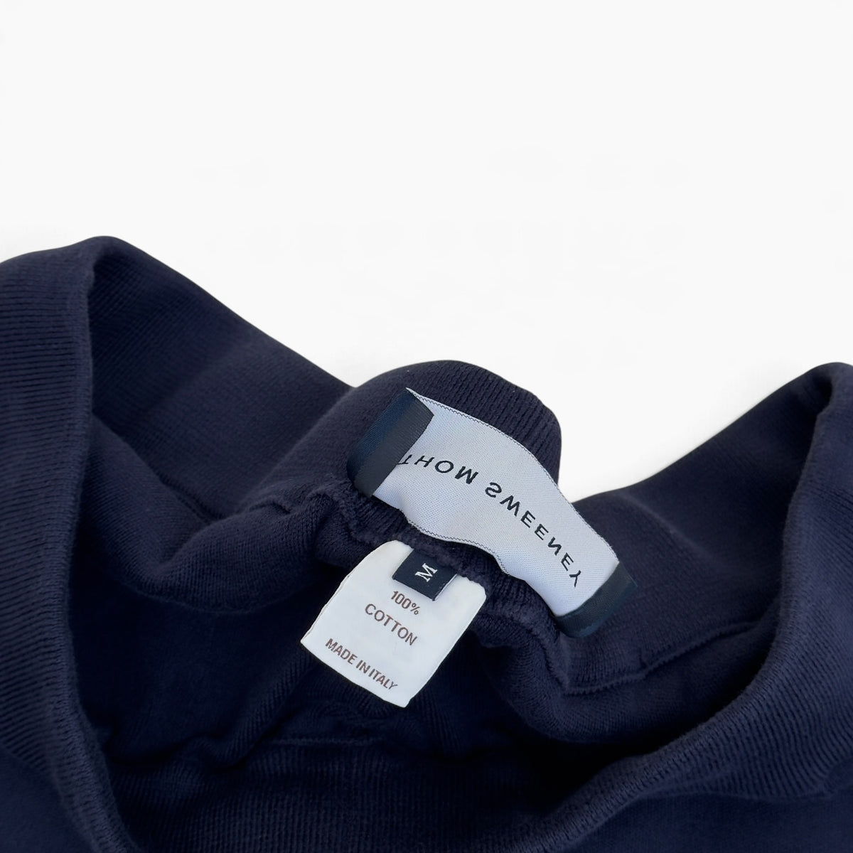 THOM SWEENEY COTTON KNIT DRAWSTRING TROUSERS NAVY M