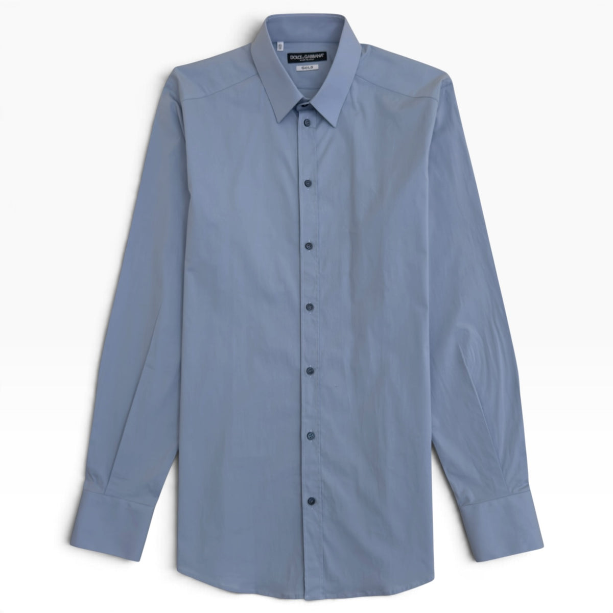 DOLCE & GABBANA GOLD SHIRT LIGHT BLUE 15.75” / 40 / M