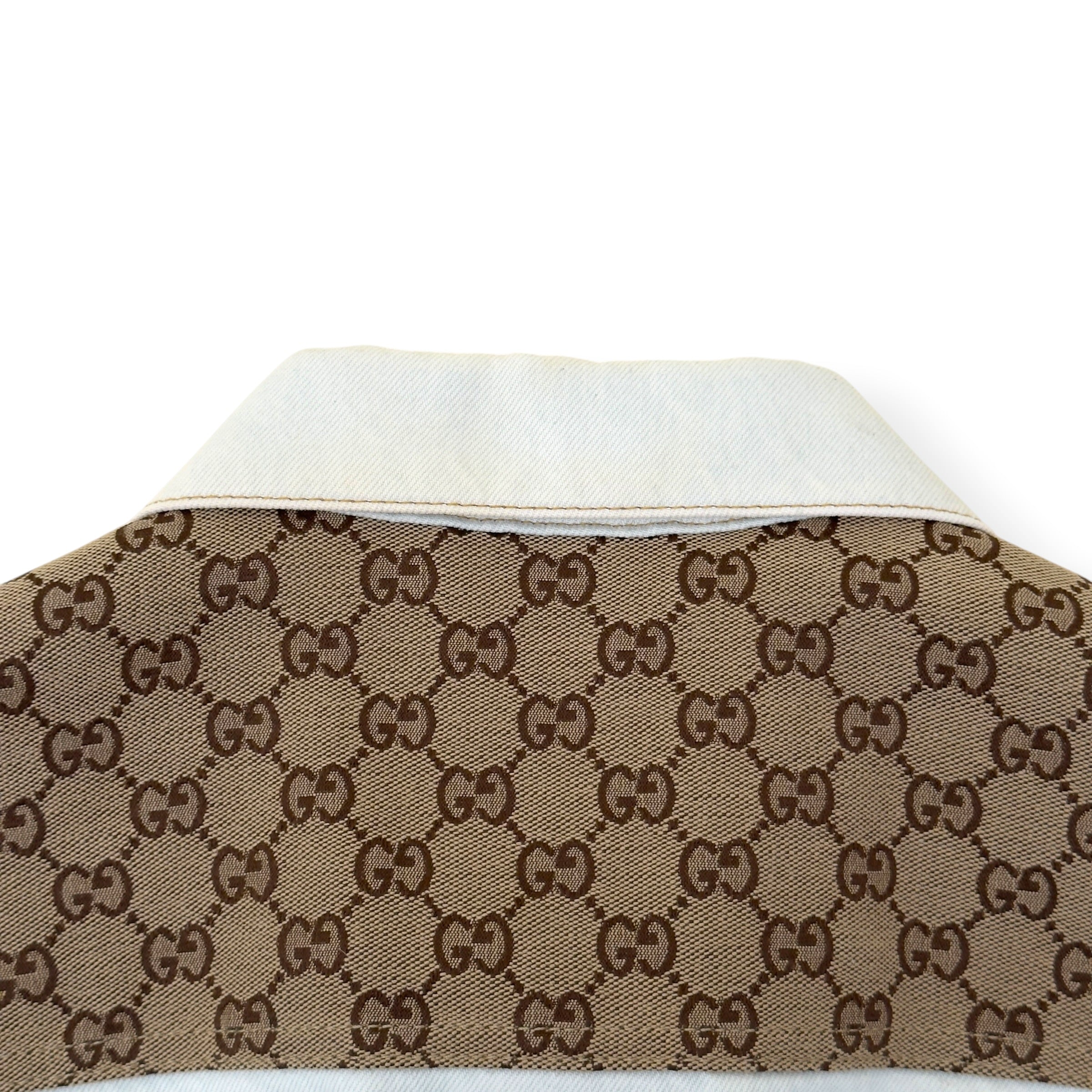 GUCCI GG CANVAS DENIM VEST JACKET WHITE / BEIGE 48 / M