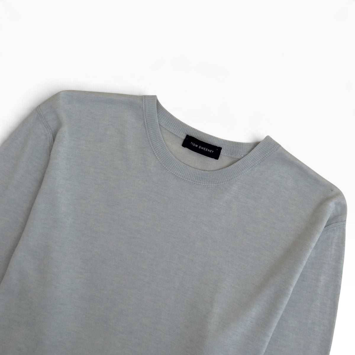 THOM SWEENEY COTTON / CASHMERE CREW NECK SWEATSHIRT GREY XL