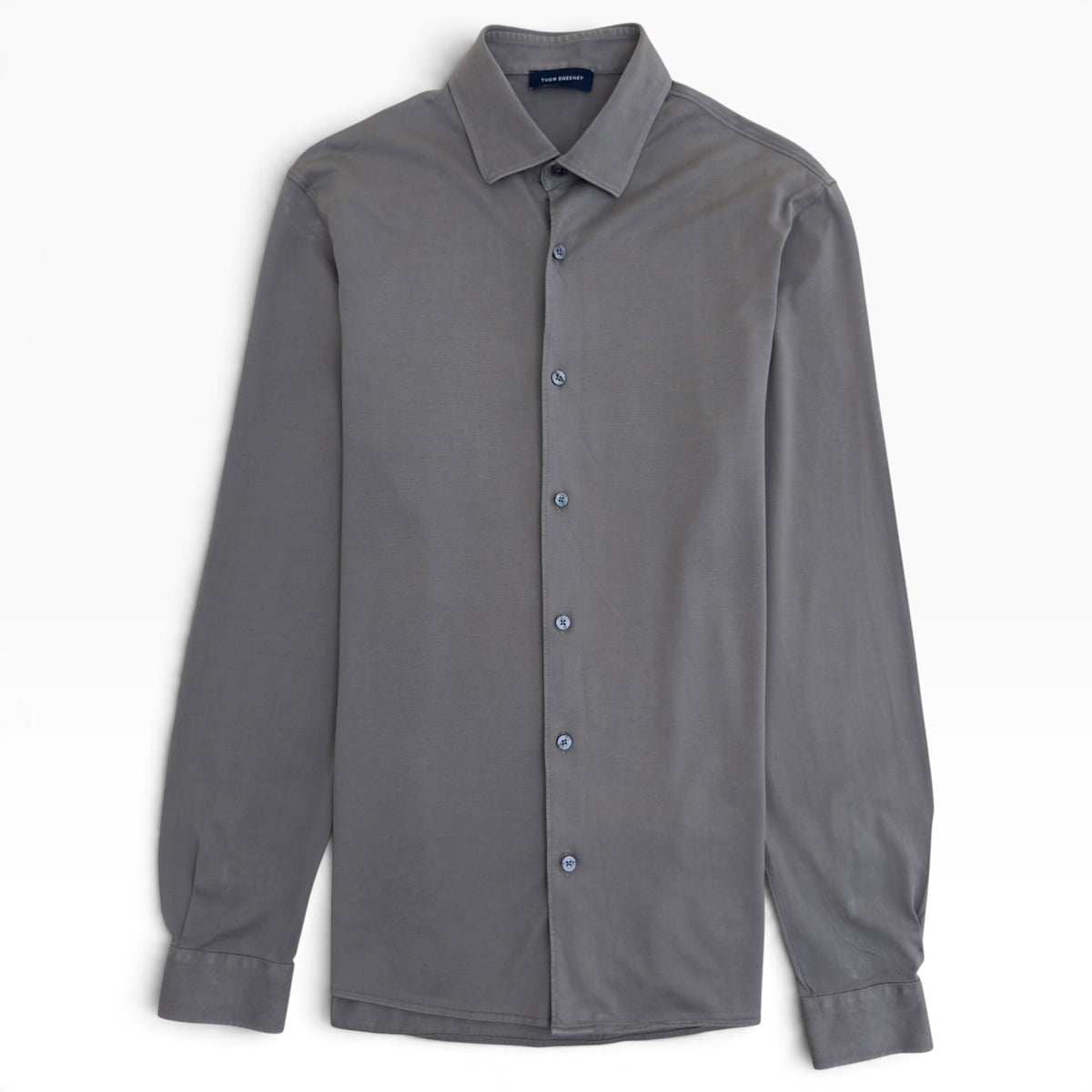 THOM SWEENEY COTTON JERSEY SHIRT TAUPE M