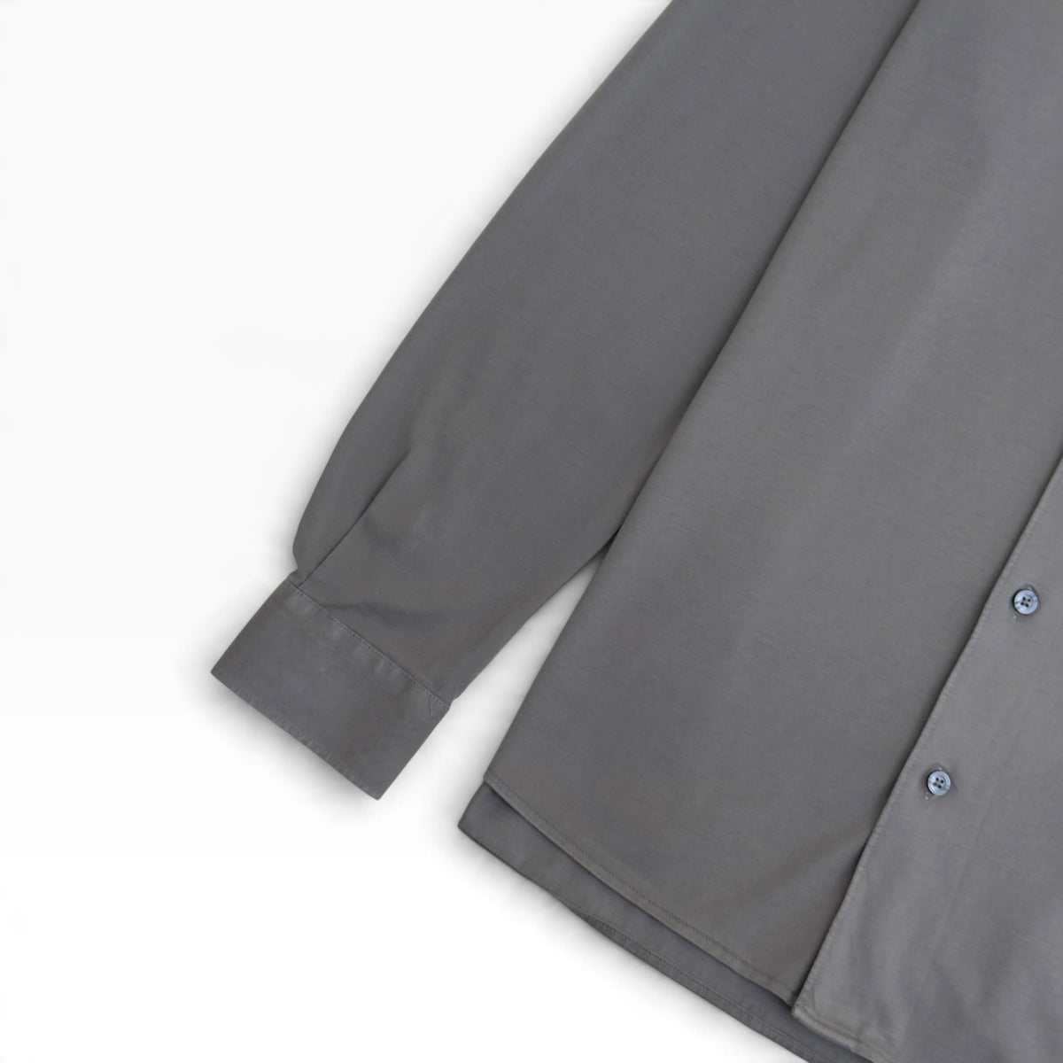 THOM SWEENEY COTTON JERSEY SHIRT TAUPE M