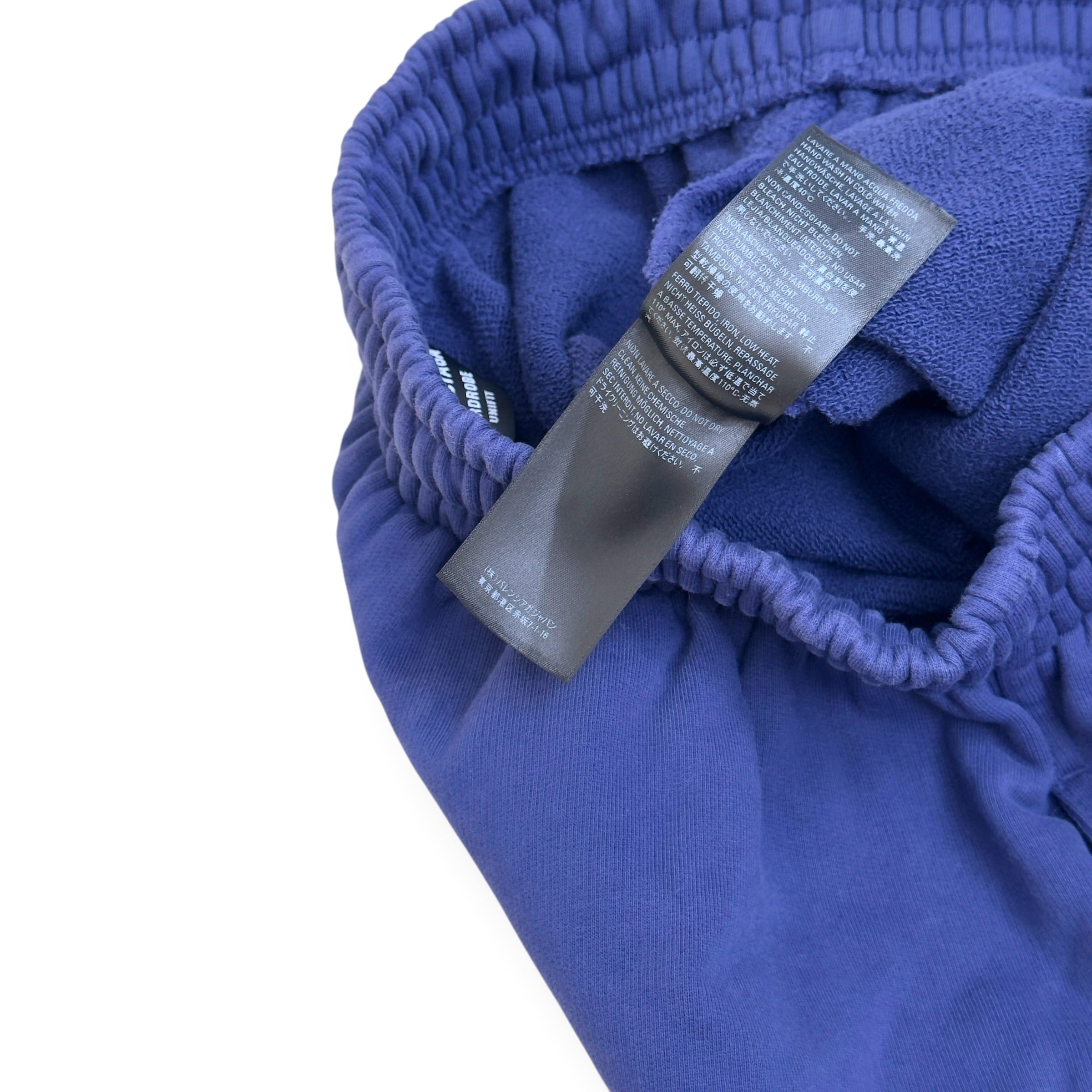 BALENCIAGA OVERSIZED POLITICAL LOGO SWEATPANTS BLUE XS