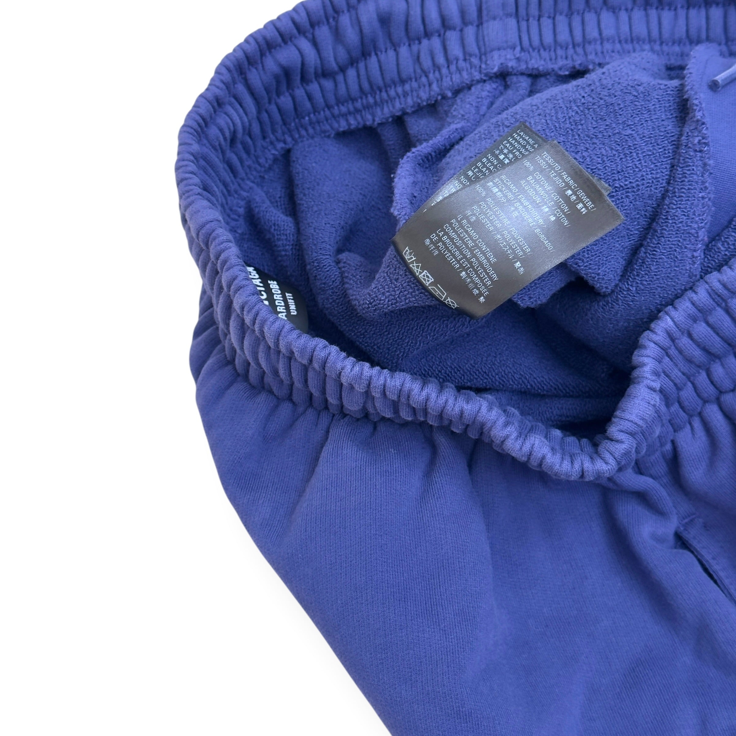 BALENCIAGA OVERSIZED POLITICAL LOGO SWEATPANTS BLUE XS