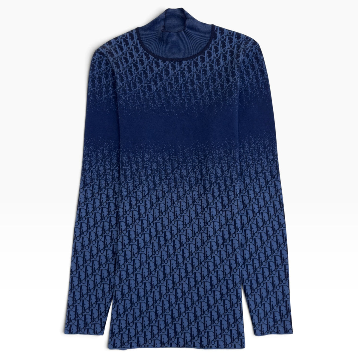 DIOR OBLIQUE CASHMERE MOCK NECK JUMPER BLUE S